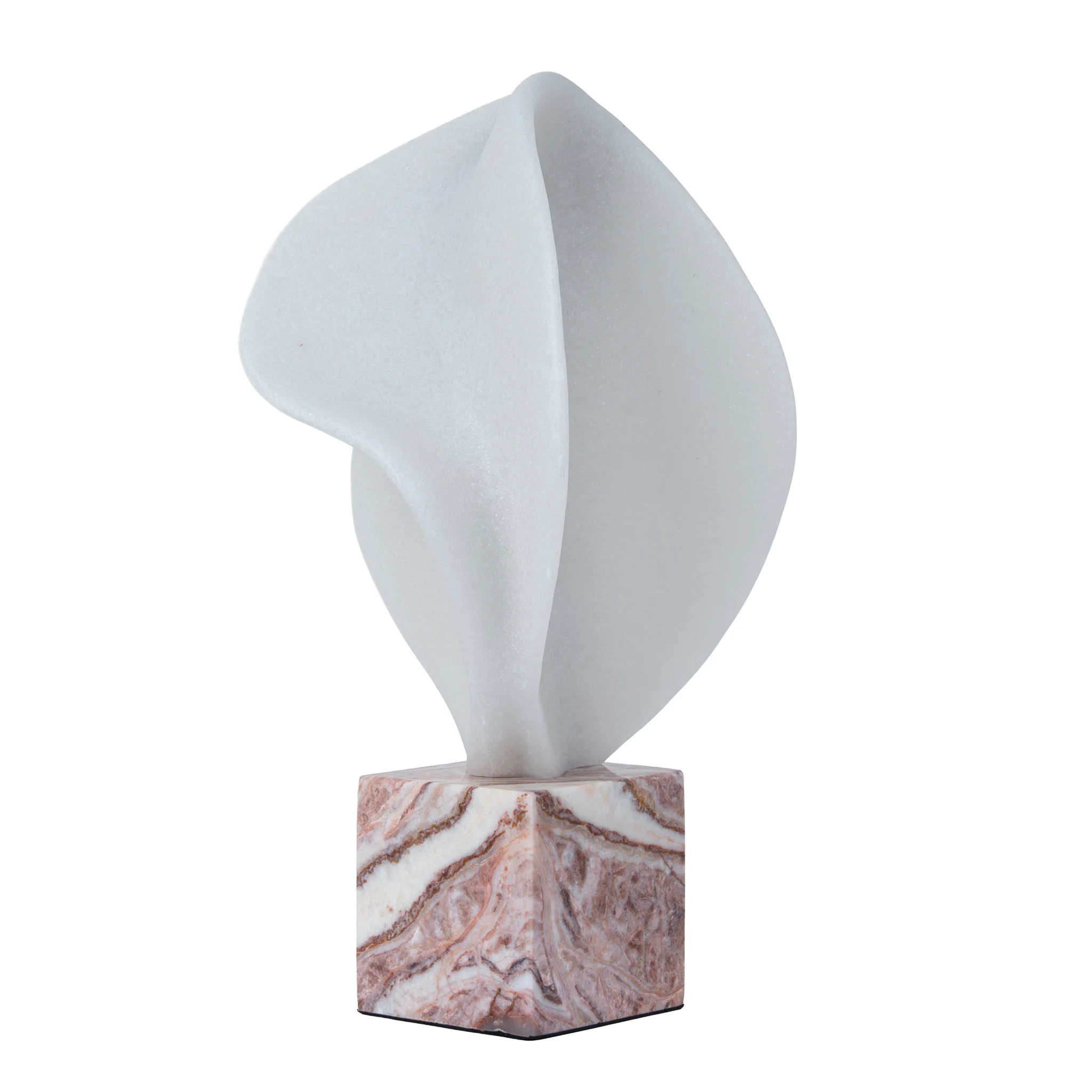 CAC12539-KM Geometric Marble Sculpture - Red Ochre