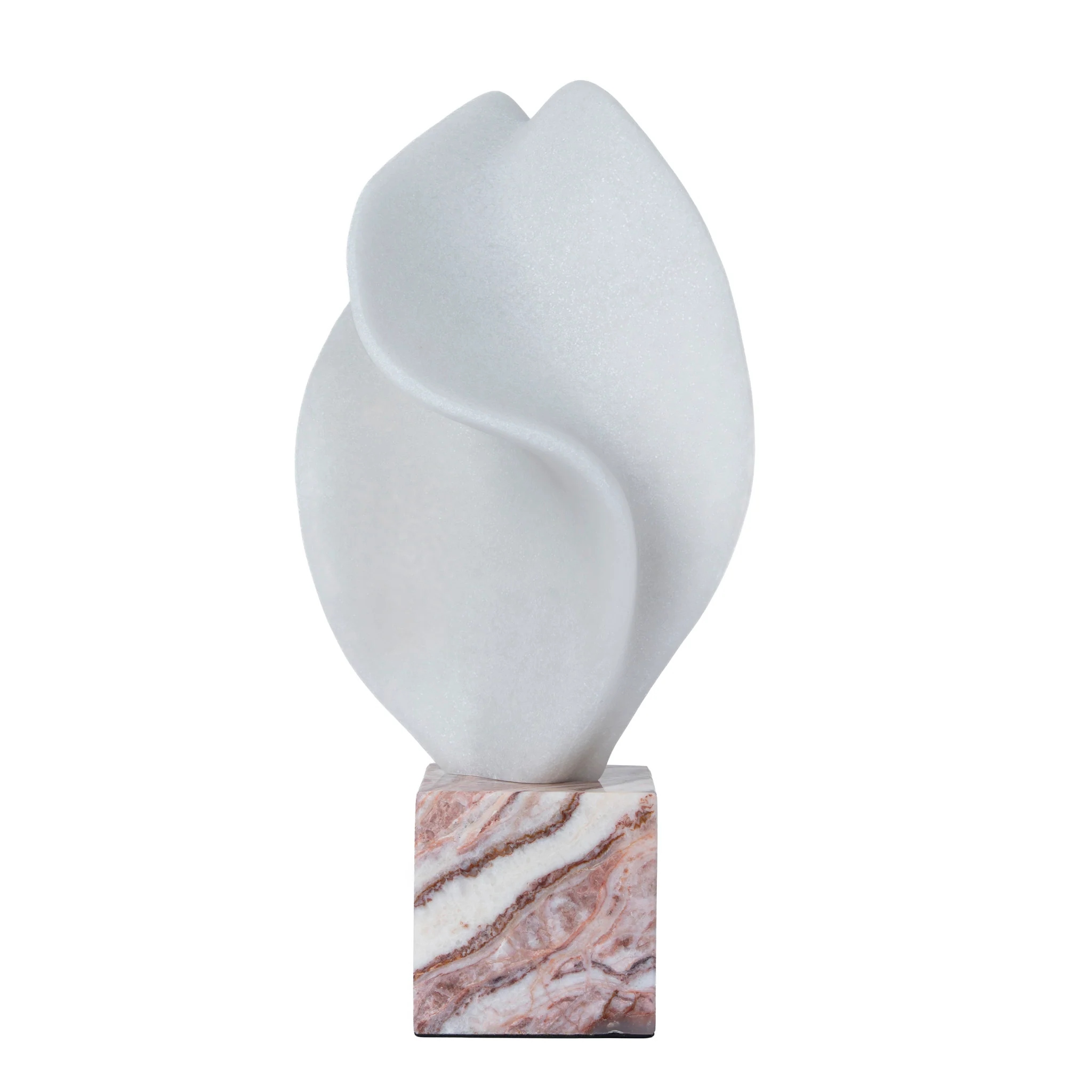 CAC12539-KM Geometric Marble Sculpture - Red Ochre - Image 2