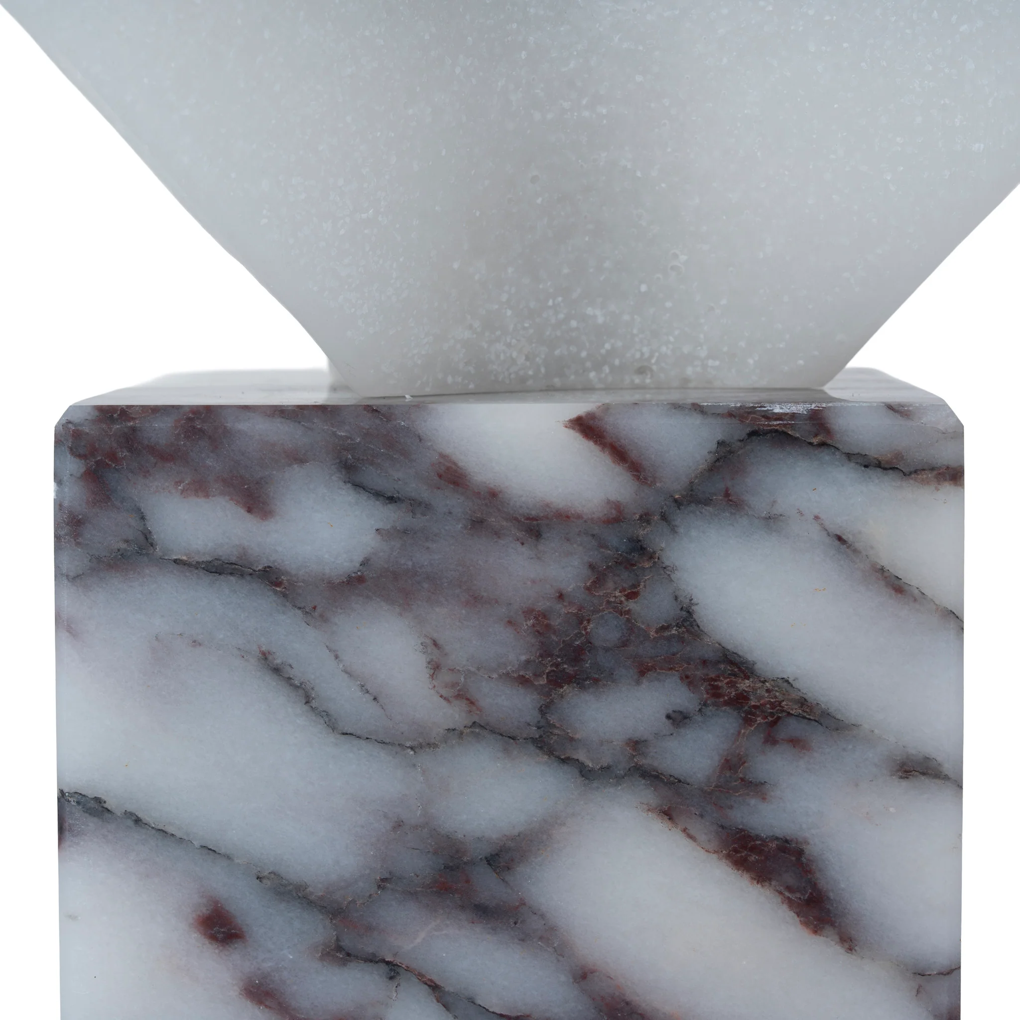 CAC12540-KM Geometric Marble Sculpture - Bulgari White - Image 4