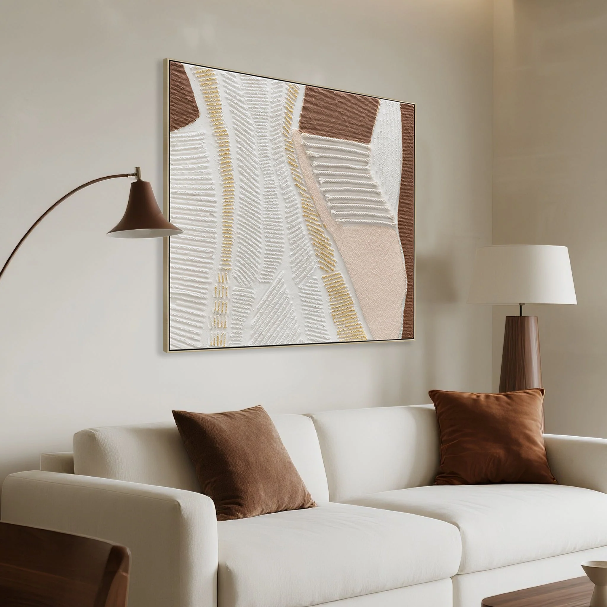 CAR12199-CLO 100 x 100cm Framed Canvas - Natural - Image 3