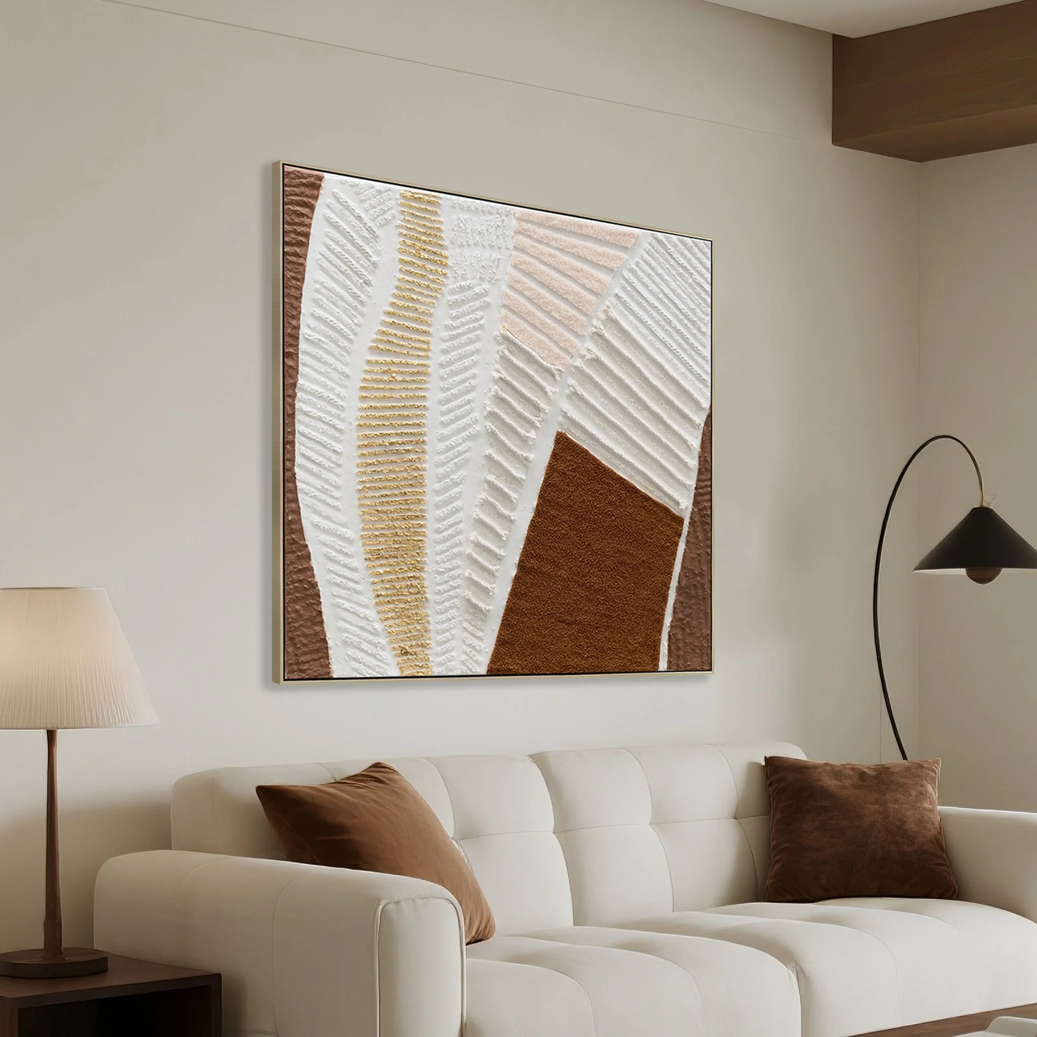 CAR12200-CLO 100 x 100cm Framed Canvas - Natural - Image 3