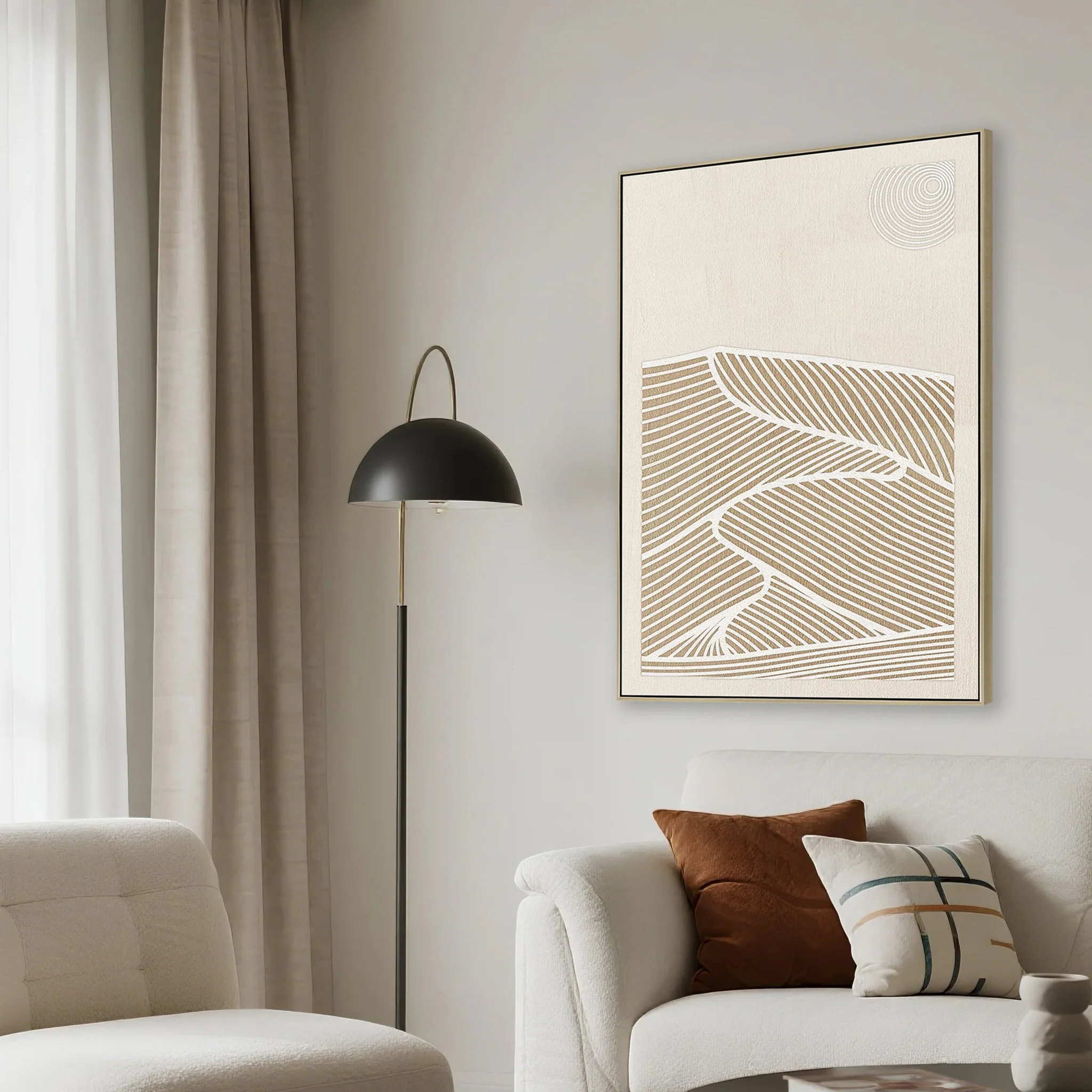 CAR12202-CLO 80 x 120cm Framed Canvas - Natural - Image 3