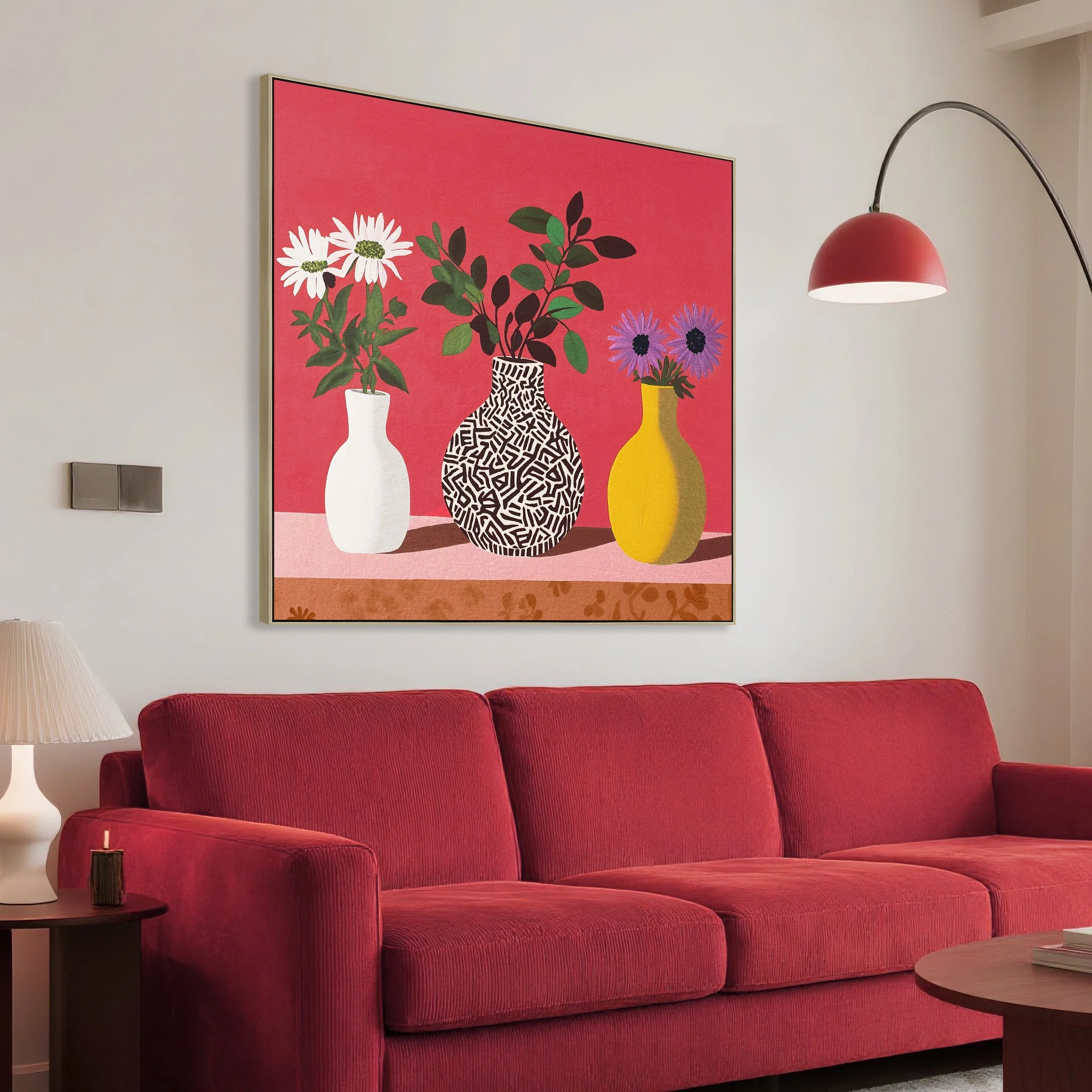 CAR12231-CLO 40 x 40cm Framed Canvas - Natural - Image 3