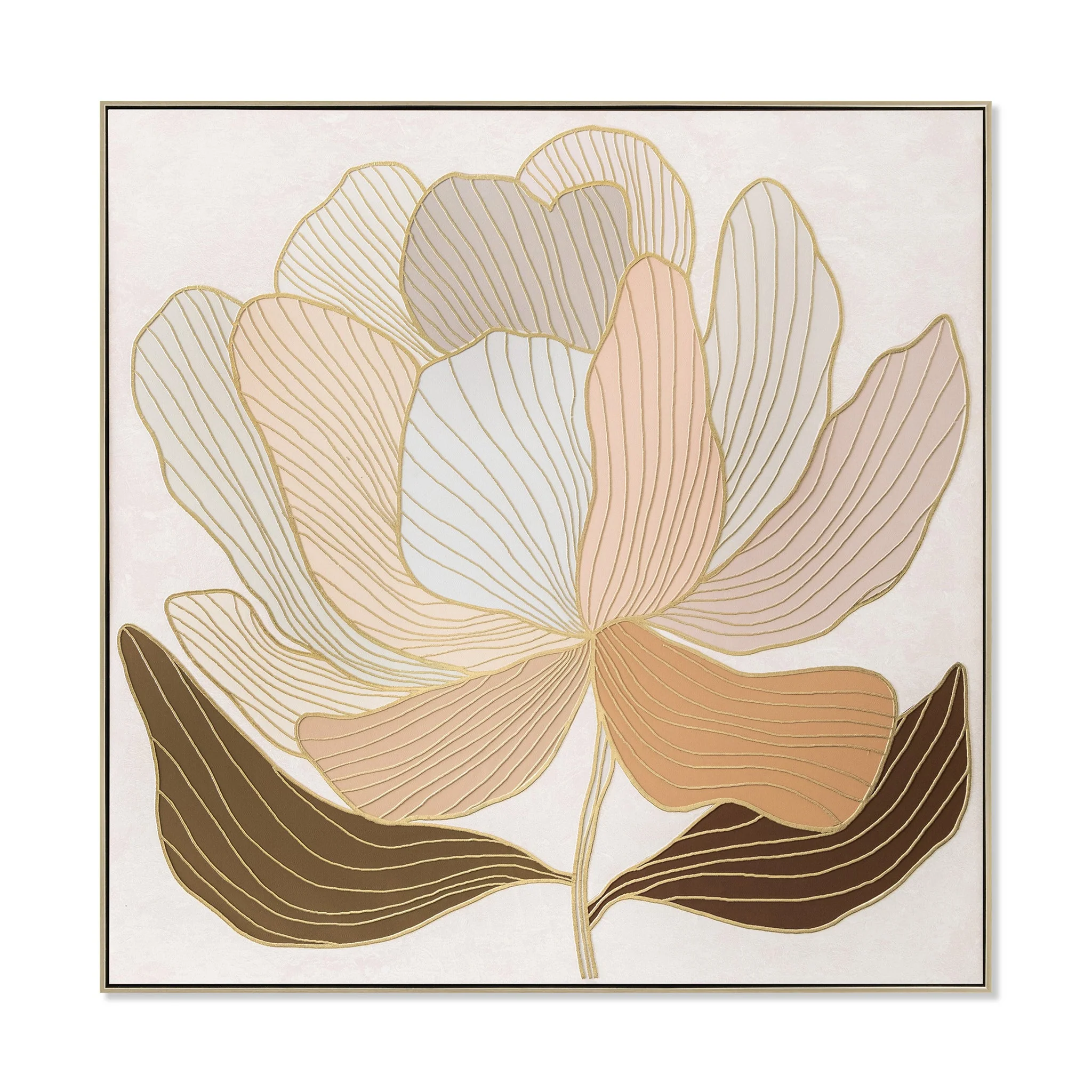 CAR12236-CLO 80 x 80cm Framed Canvas - Natural