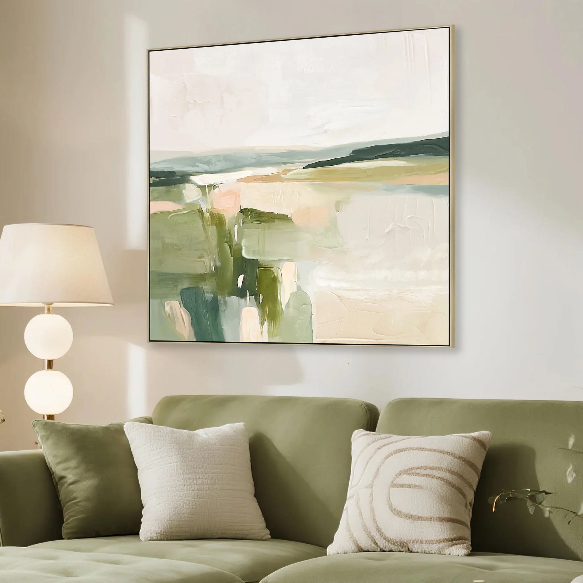CAR12240-CLO 80 x 80cm Framed Canvas - Natural - Image 3