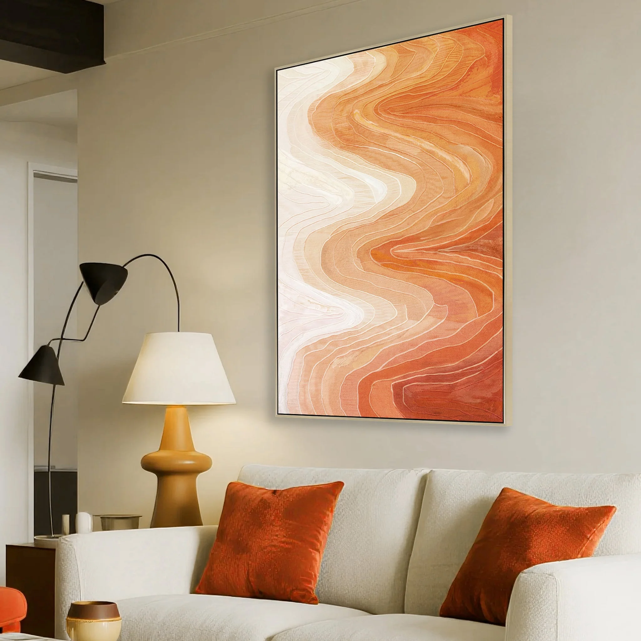 CAR12248-CLO 100 x 150cm Framed Canvas - Natural - Image 3