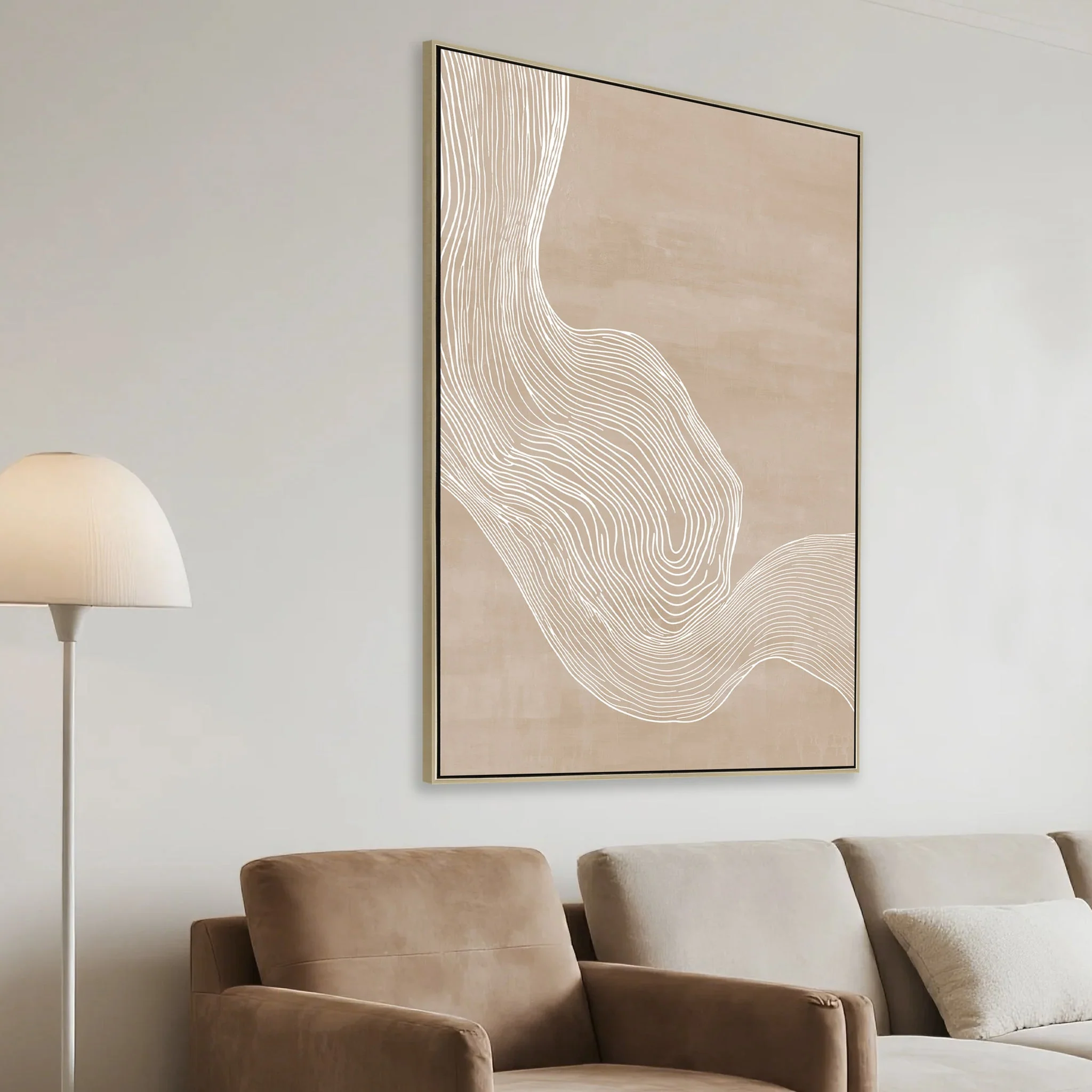 CAR12250-CLO 80 x 120cm Framed Canvas - Natural - Image 3