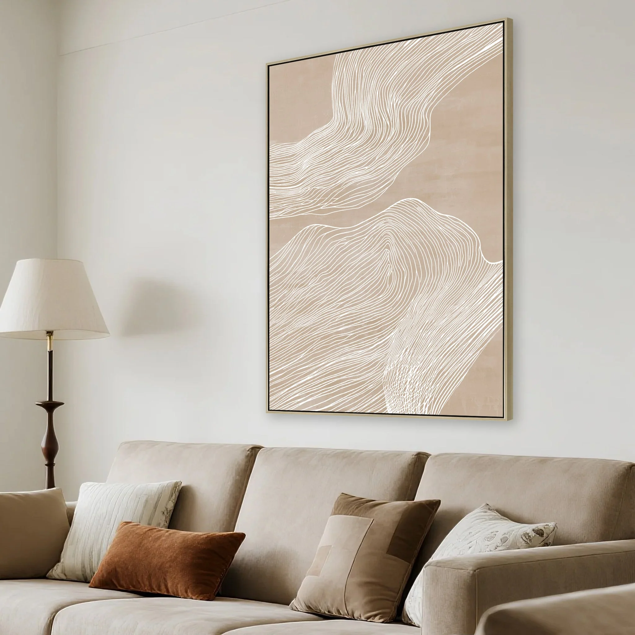 CAR12251-CLO 80 x 120cm Framed Canvas - Natural - Image 3