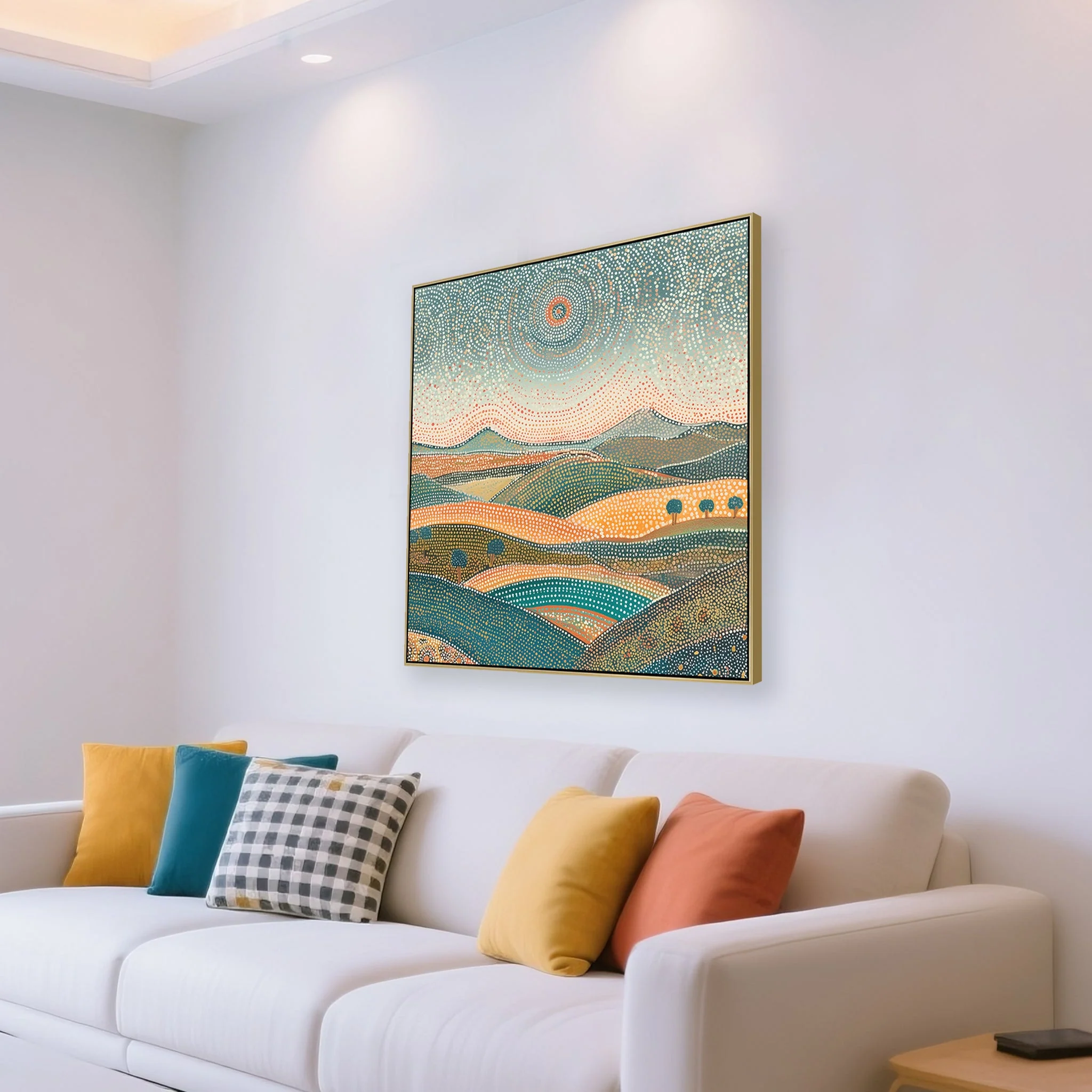 CAR12311-CLO 80 x 80cm Framed Canvas - Light Natural - Image 3