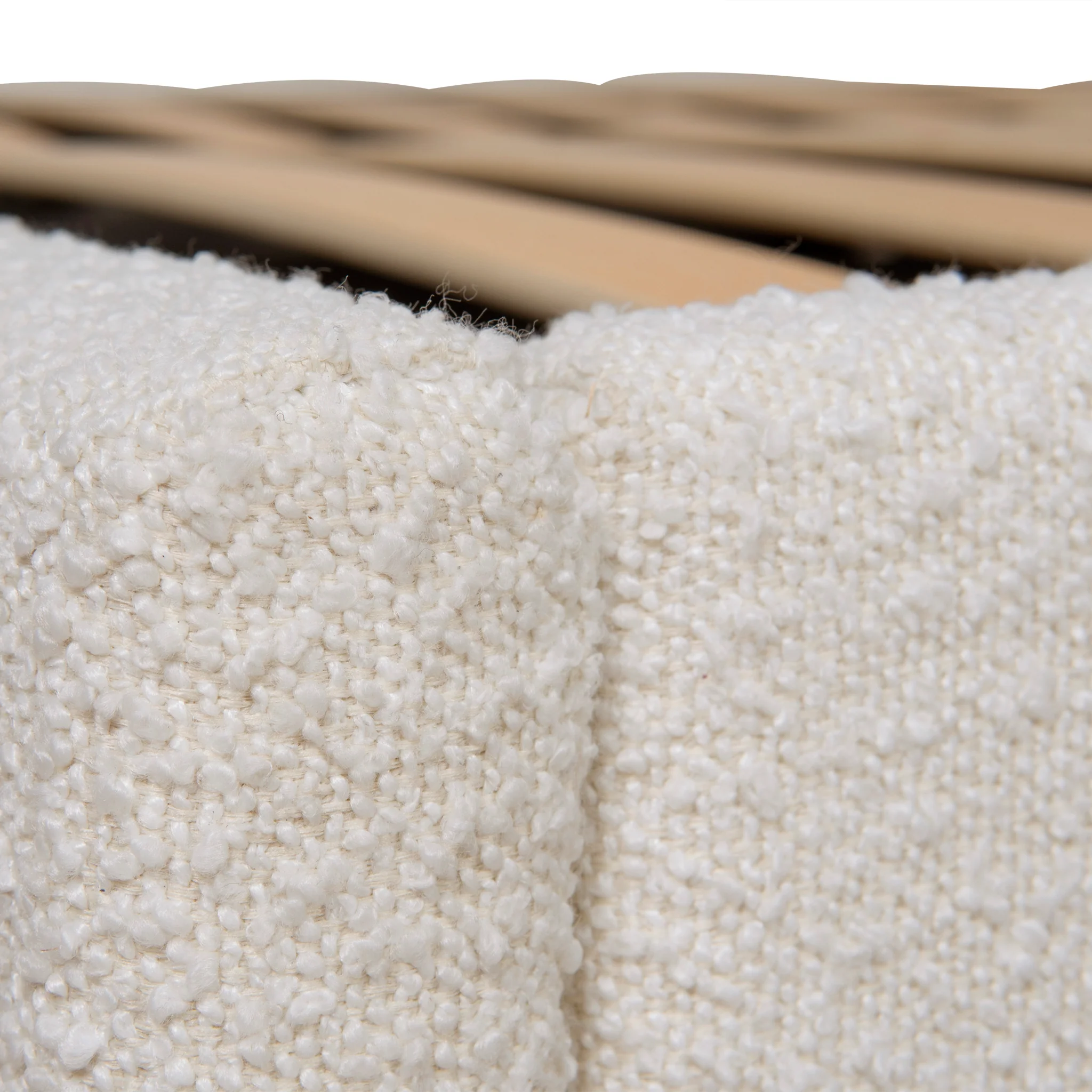 CBD10000-YO King Sized Bed Frame - Antique White Boucle with Storage - Image 12