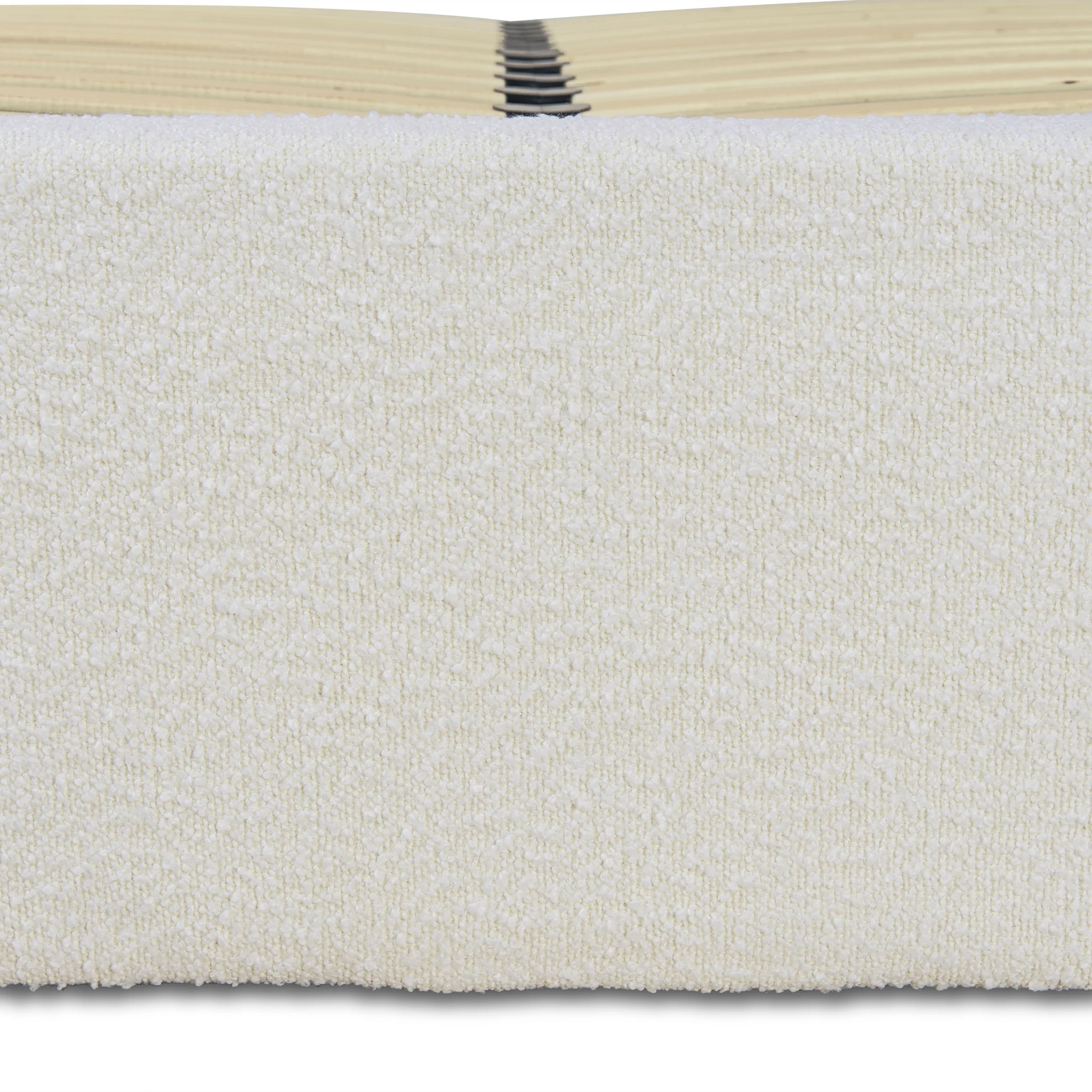 CBD10000-YO King Sized Bed Frame - Antique White Boucle with Storage - Image 18
