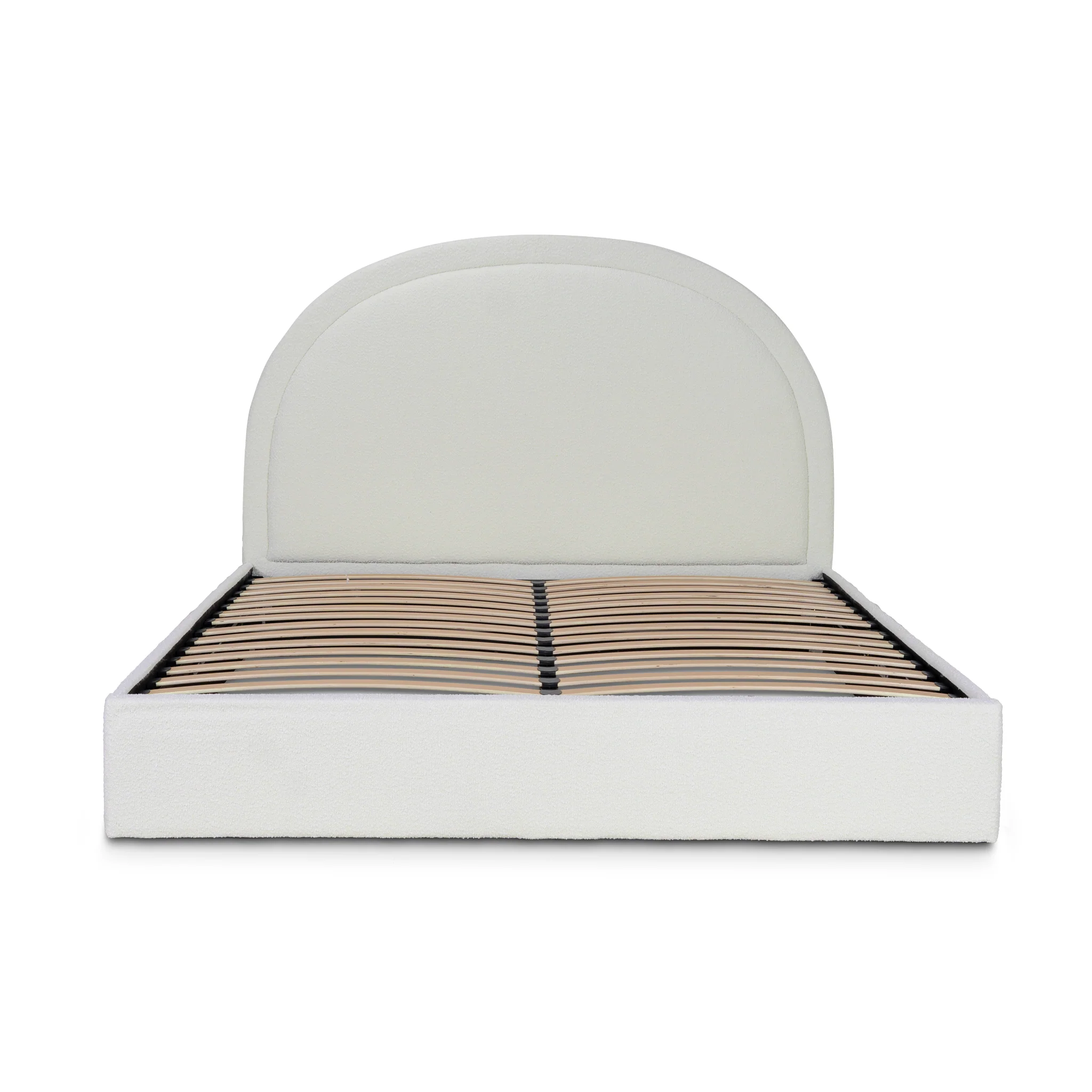 CBD10000-YO King Sized Bed Frame - Antique White Boucle with Storage - Image 3