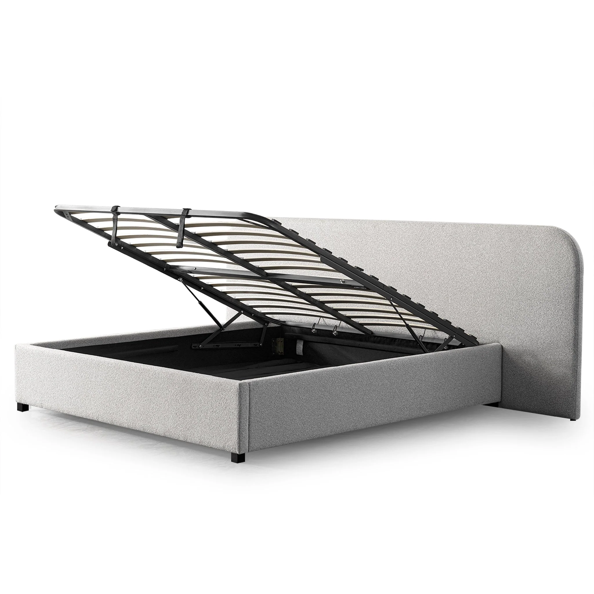 CBD10048-MI King Sized Bed Frame - Clay Grey with storage - Image 10
