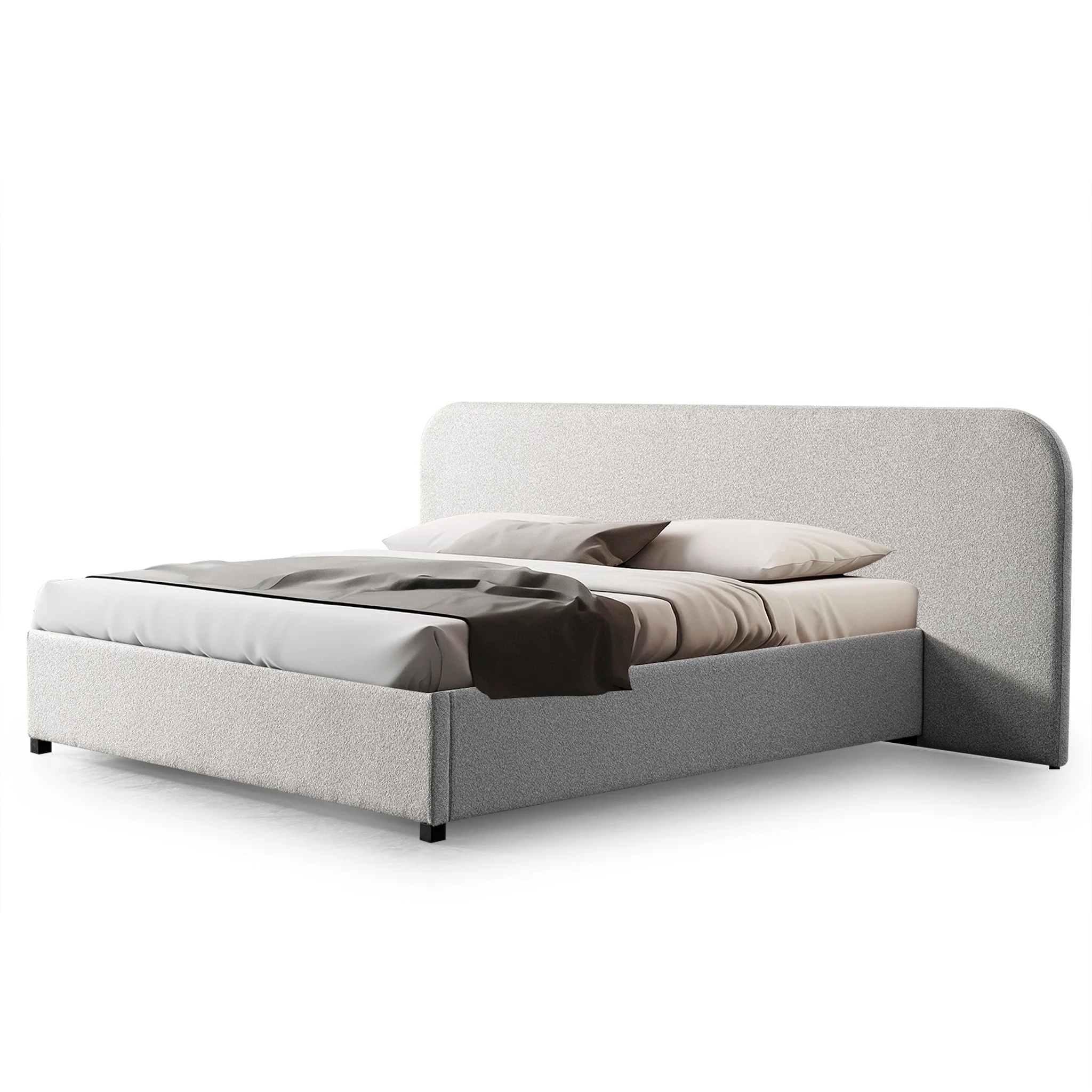 CBD10048-MI King Sized Bed Frame - Clay Grey with storage - Image 3