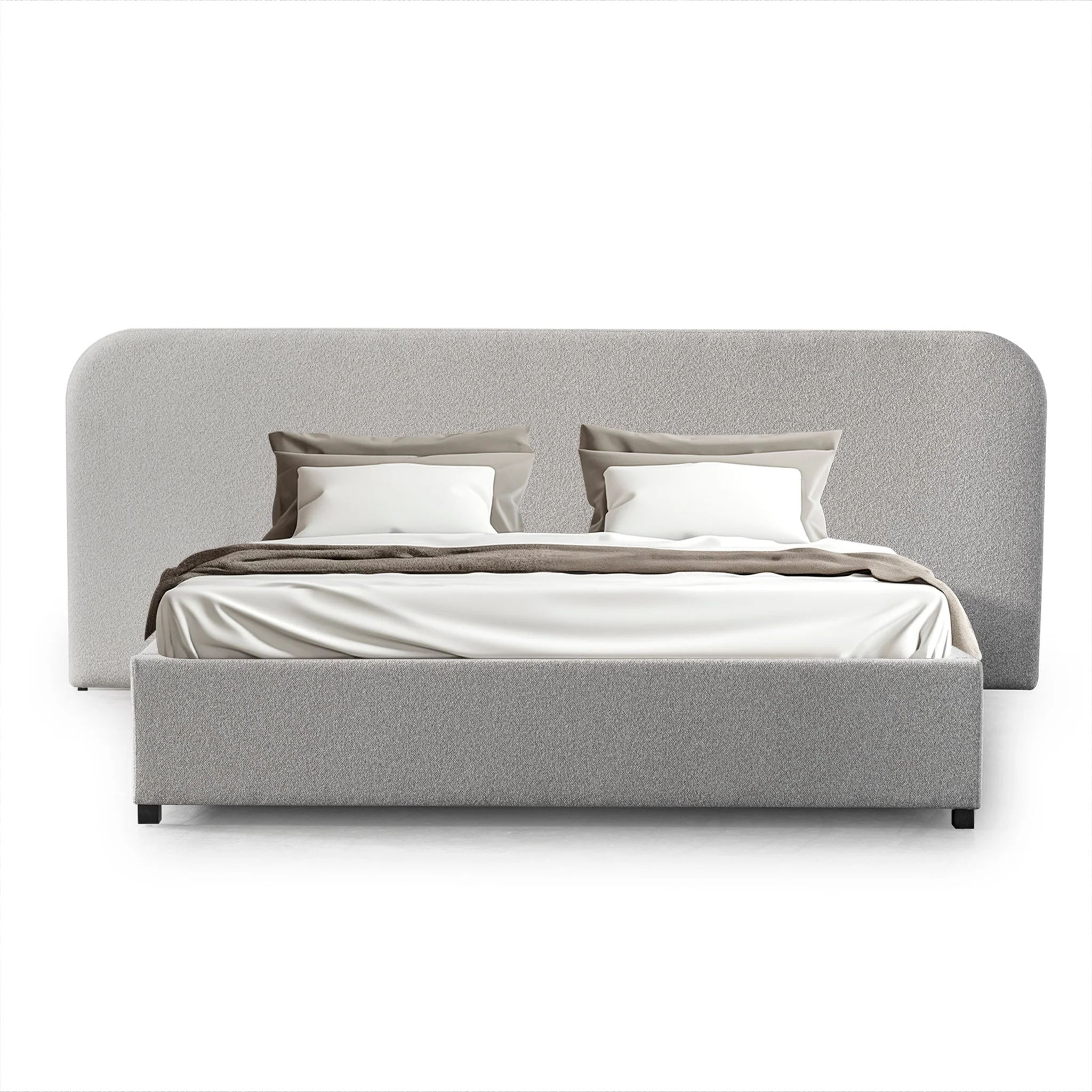 CBD10048-MI King Sized Bed Frame - Clay Grey with storage - Image 6