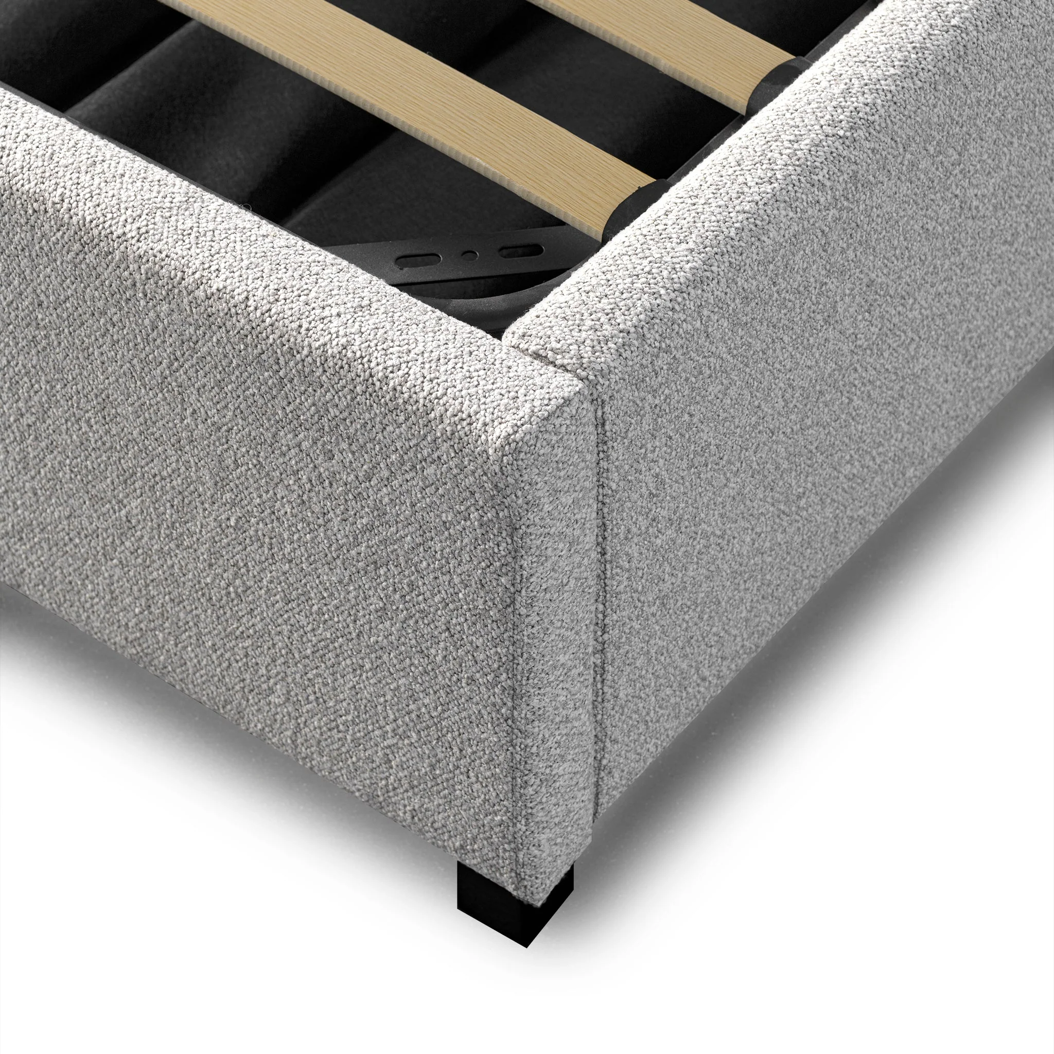 CBD10048-MI King Sized Bed Frame - Clay Grey with storage - Image 7