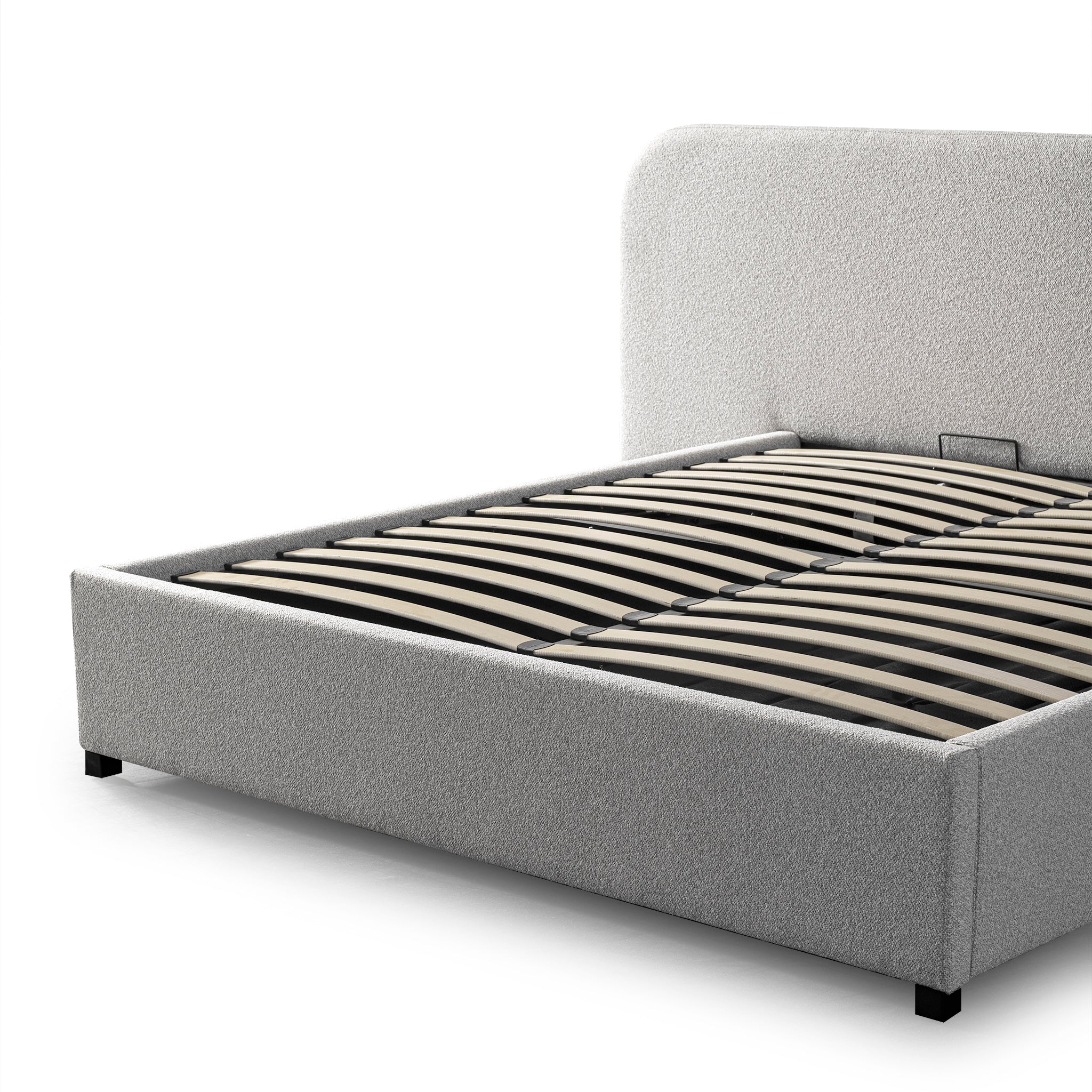 CBD10048-MI King Sized Bed Frame - Clay Grey with storage - Image 8