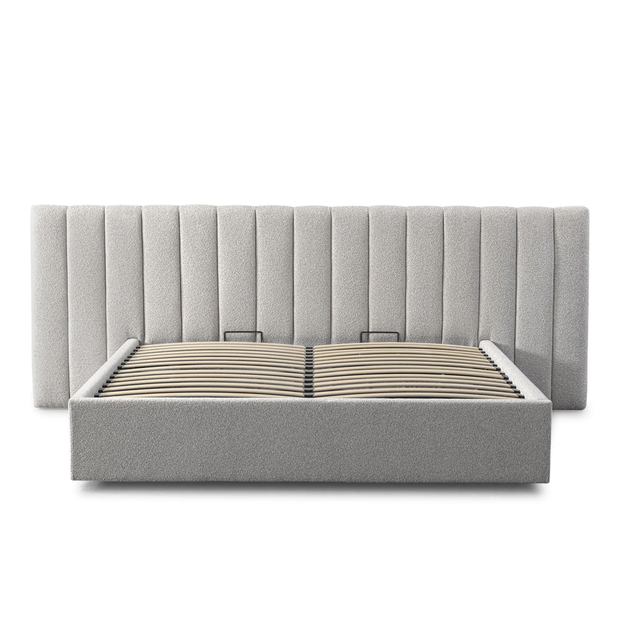 CBD10052-MI Wide Base King Sized Bed Frame - Clay Grey with Storage - Image 6