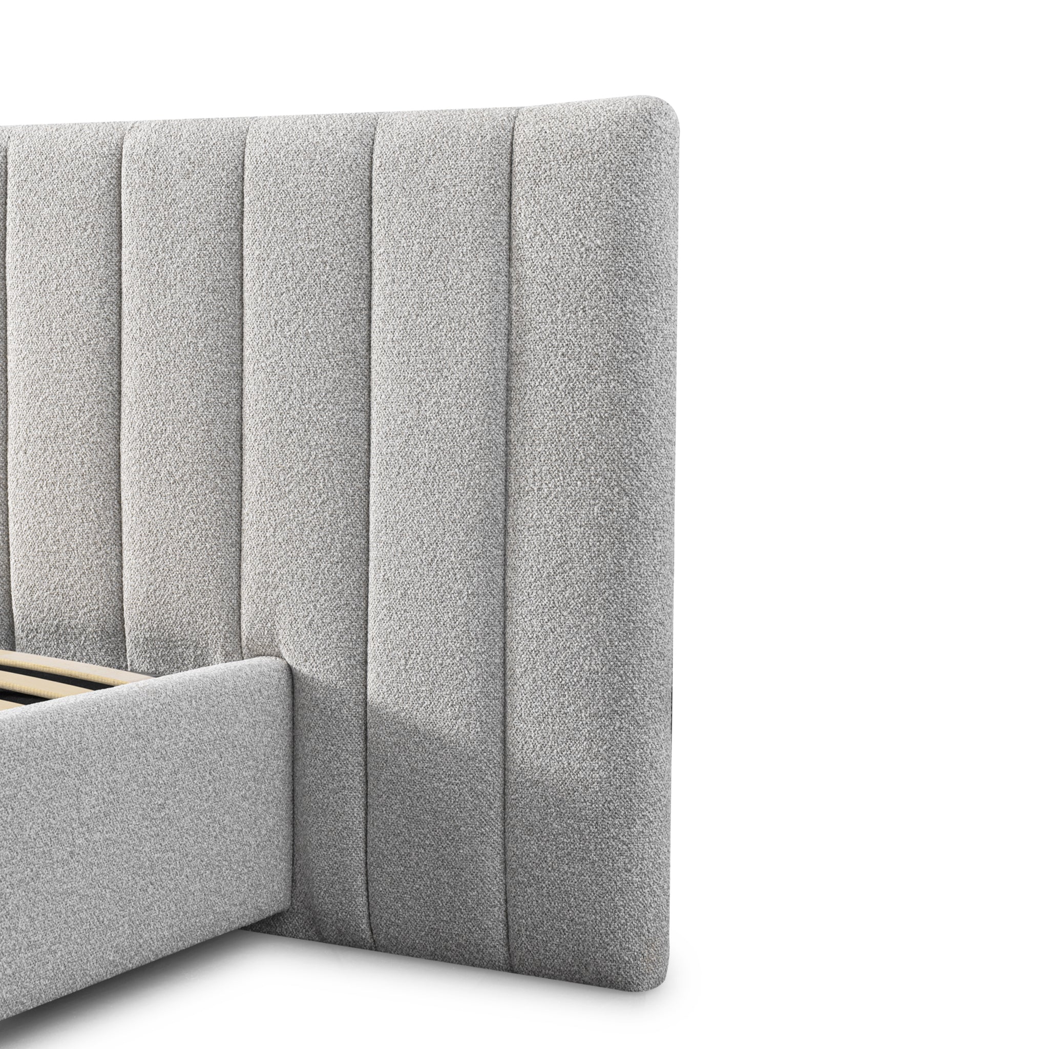 CBD10052-MI Wide Base King Sized Bed Frame - Clay Grey with Storage - Image 8