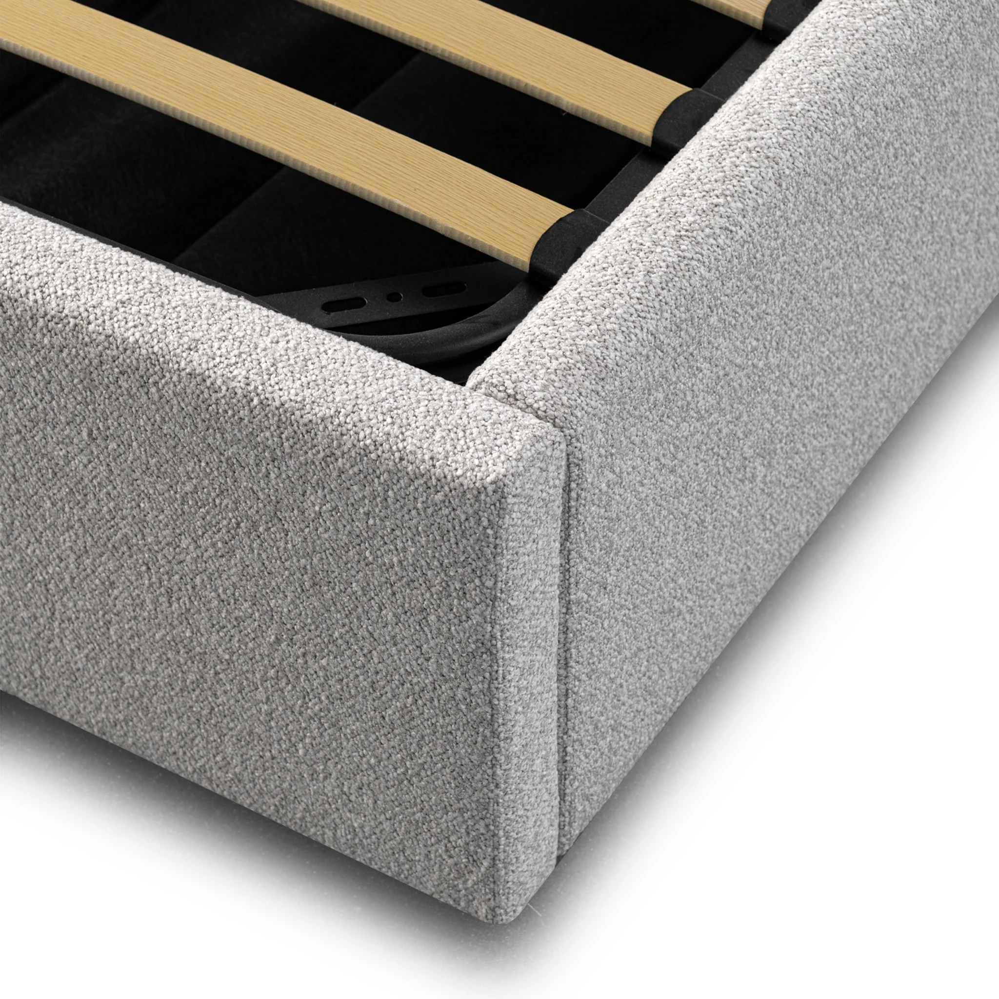 CBD10052-MI Wide Base King Sized Bed Frame - Clay Grey with Storage - Image 9