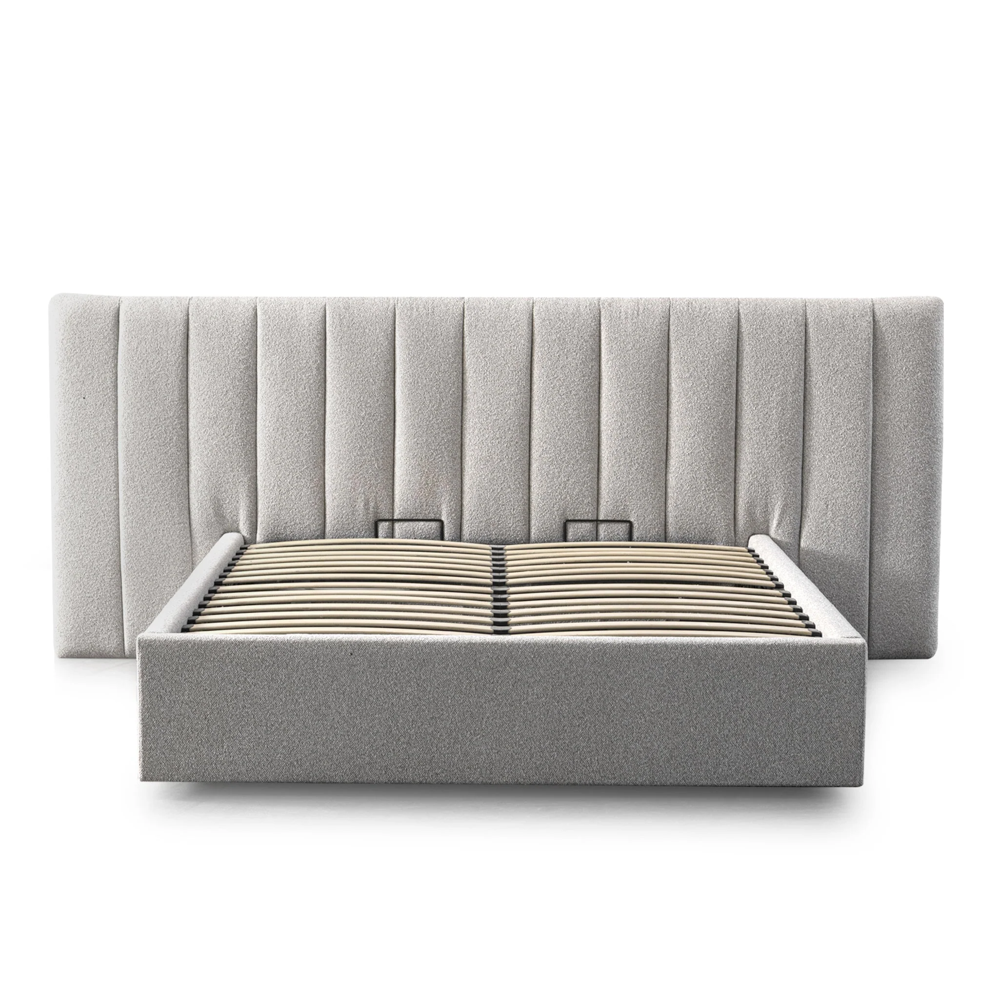 CBD10053-MI Wide Base Queen Bed Frame - Clay Grey with Storage - Image 6