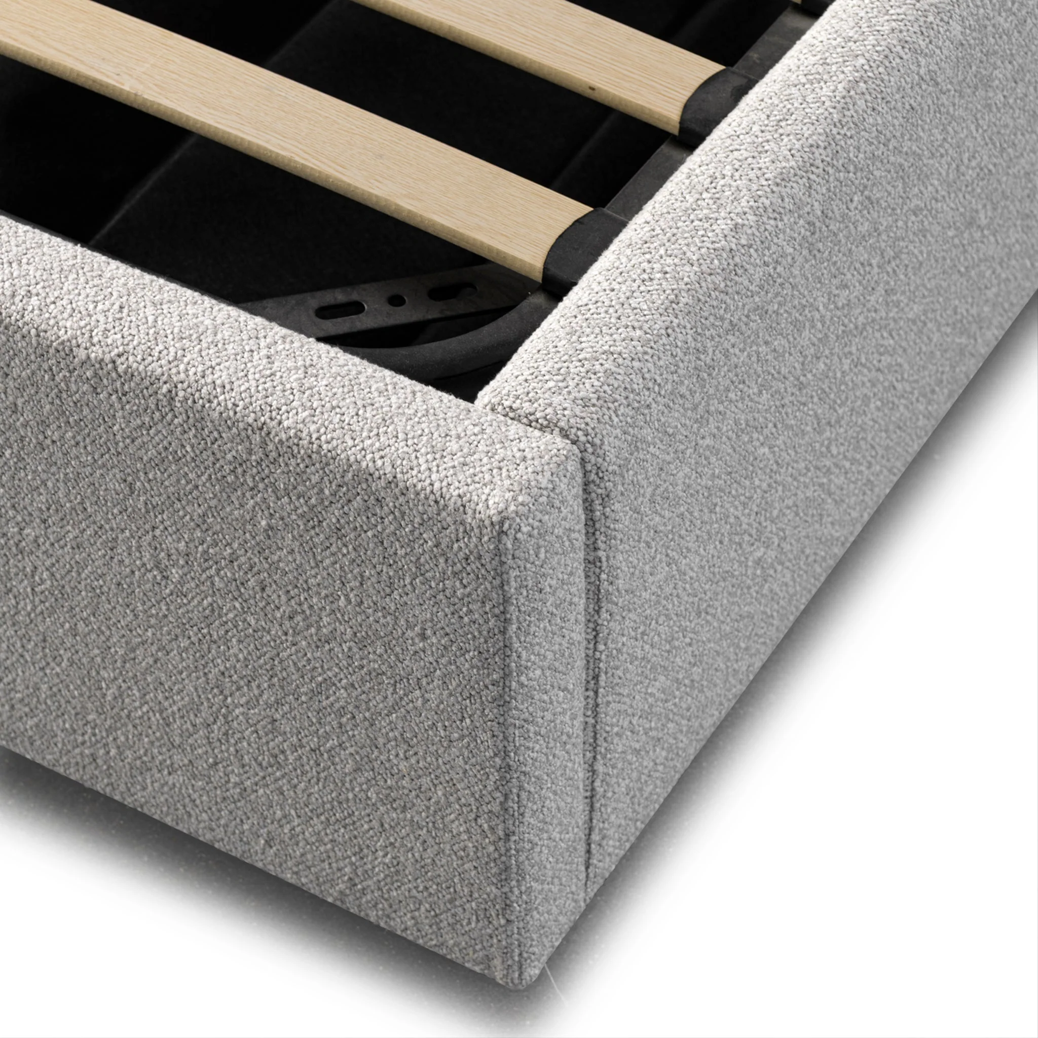 CBD10053-MI Wide Base Queen Bed Frame - Clay Grey with Storage - Image 7