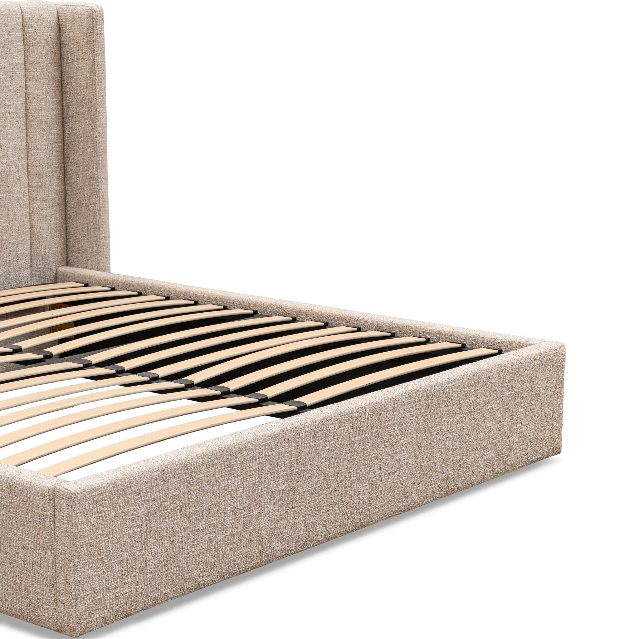 CBD10497-MI King Wide Base Bed Frame - Pale Beige - Image 7
