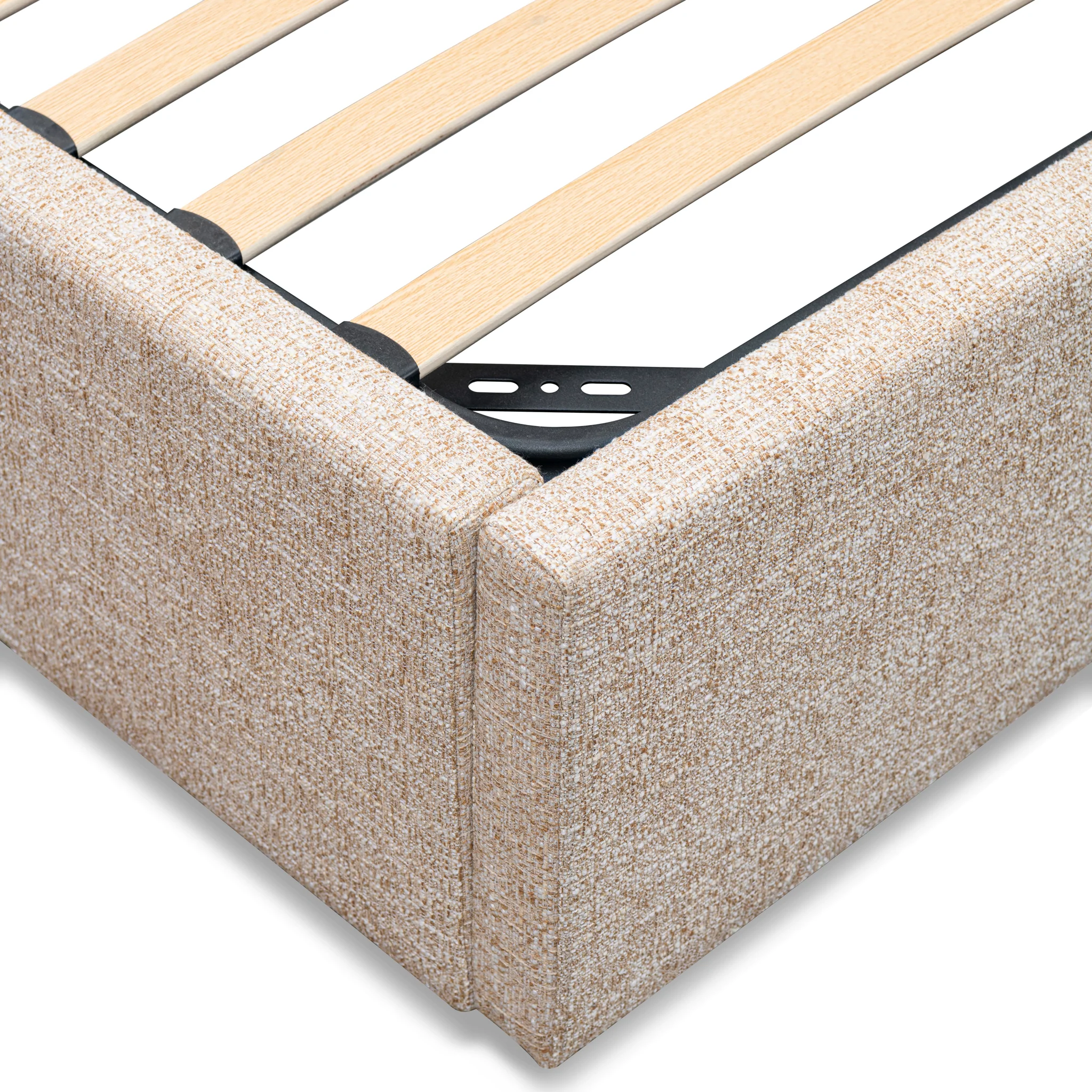 CBD10497-MI King Wide Base Bed Frame - Pale Beige - Image 8