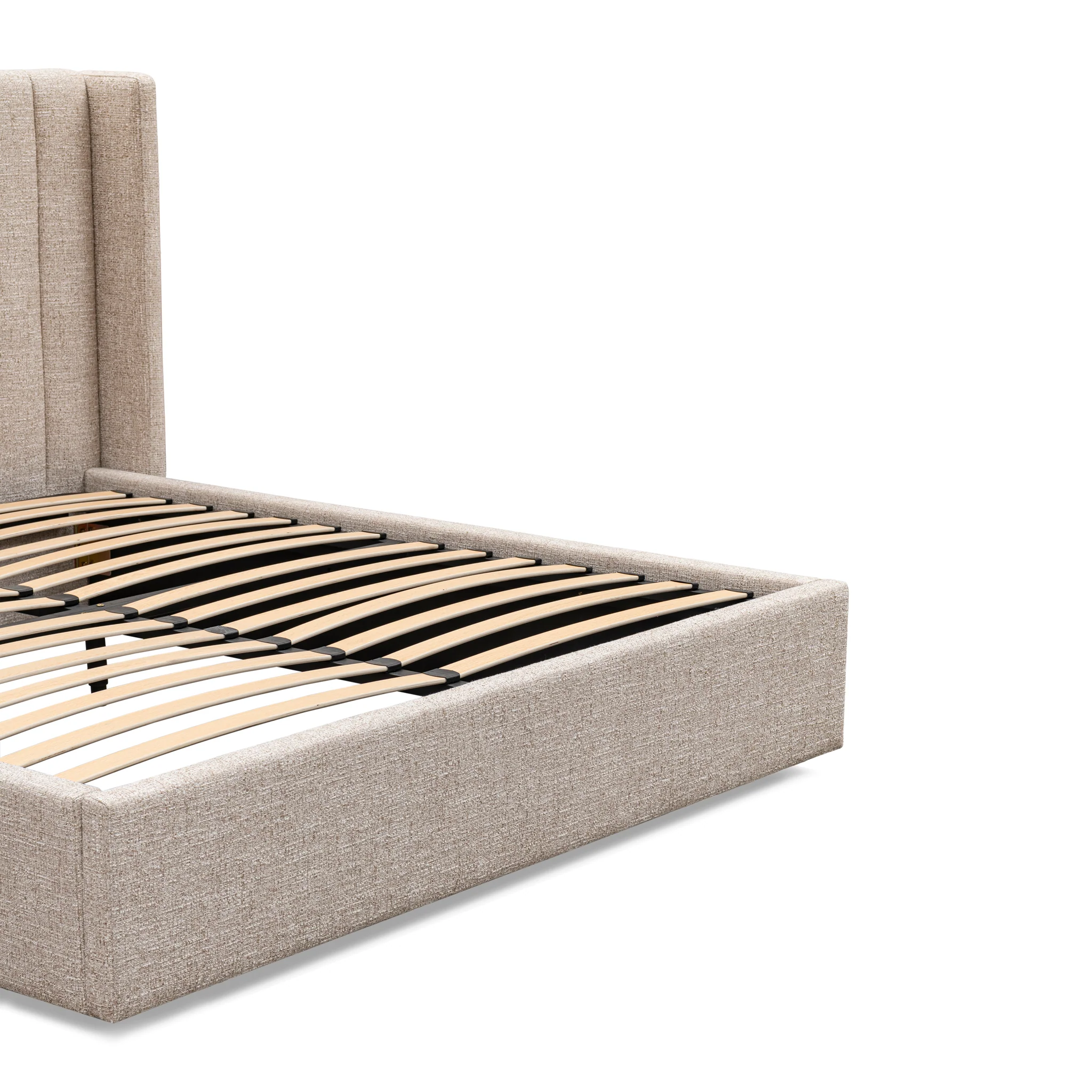CBD10498-MI Queen Wide Base Bed Frame - Pale Beige - Image 10