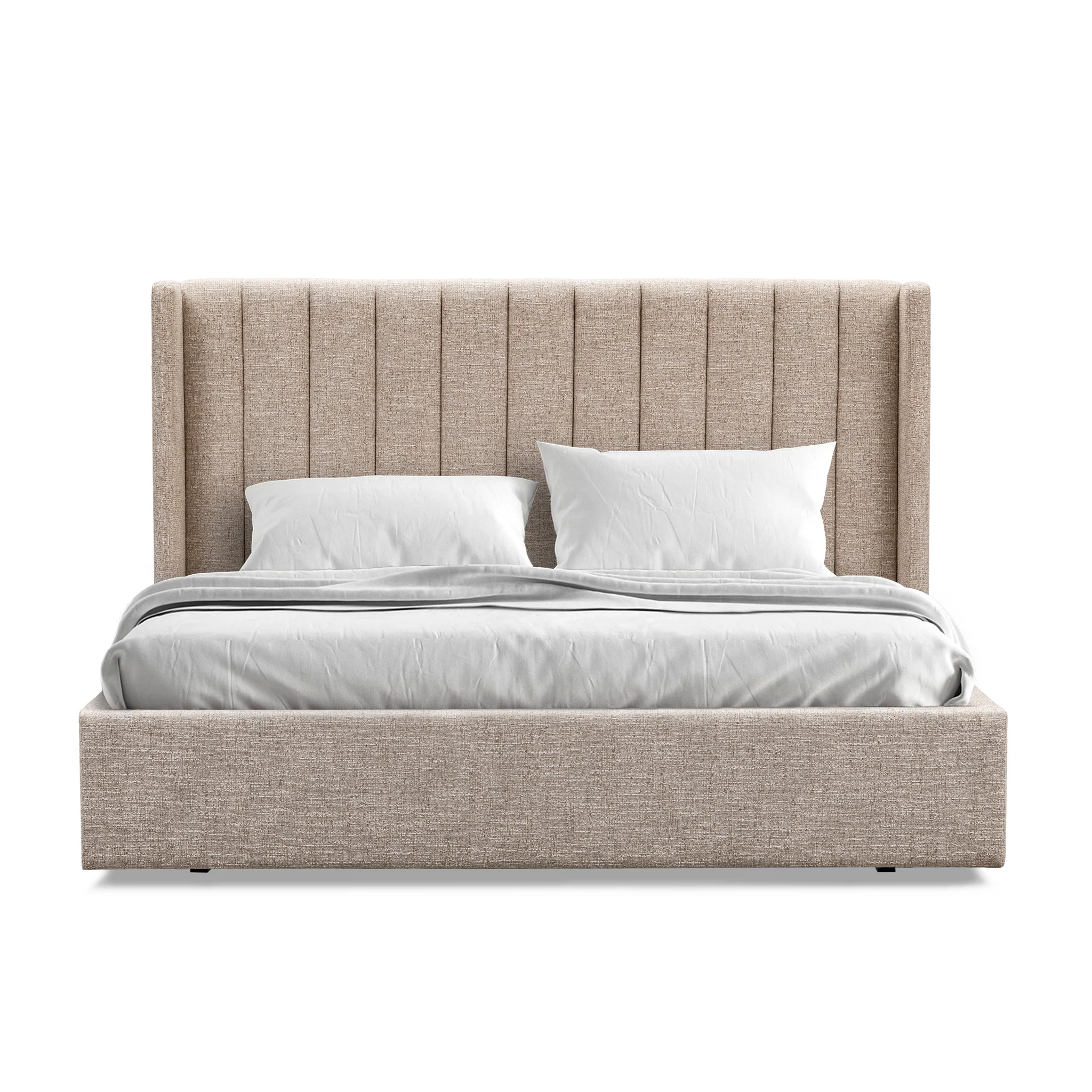 CBD10498-MI Queen Wide Base Bed Frame - Pale Beige - Image 2