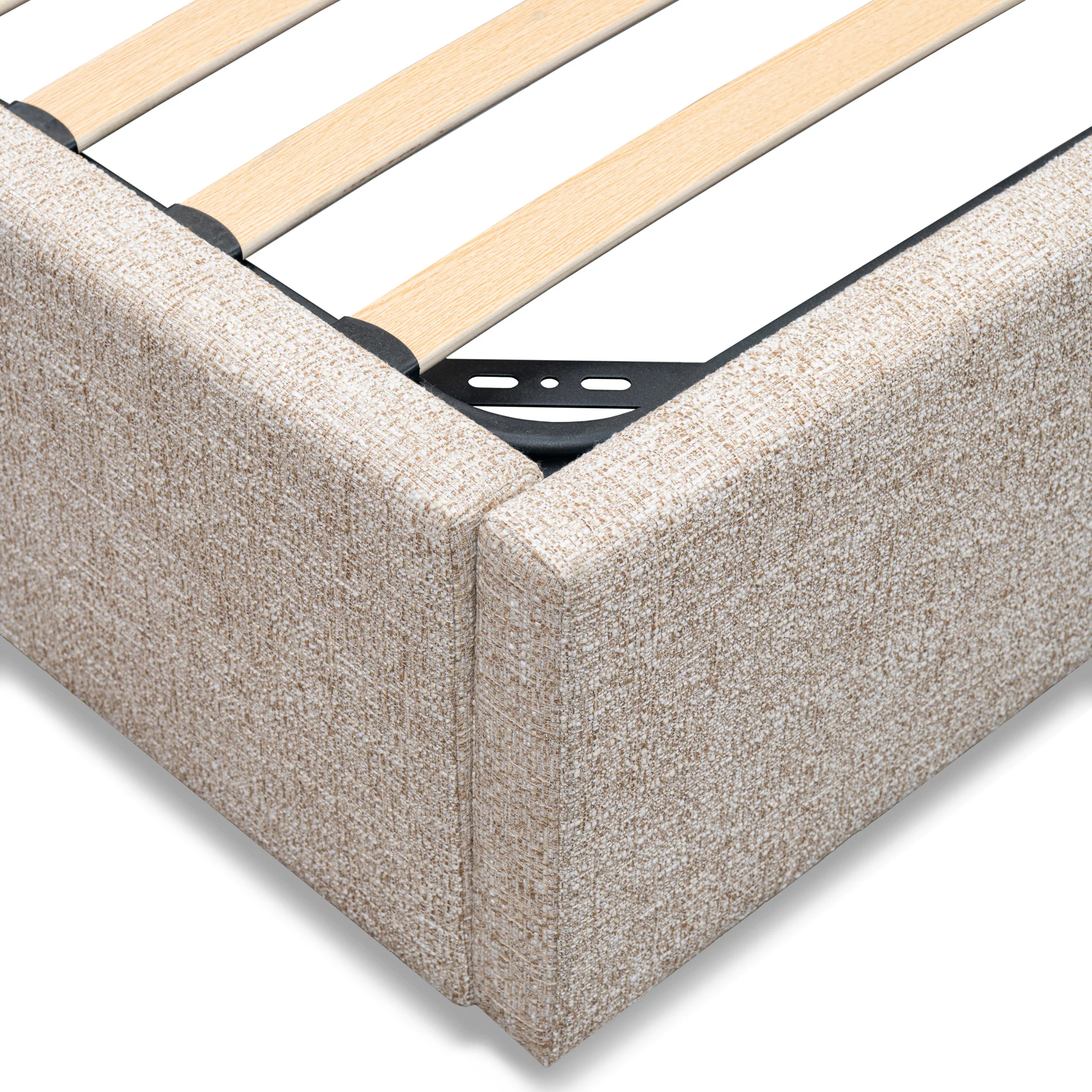 CBD10498-MI Queen Wide Base Bed Frame - Pale Beige - Image 8