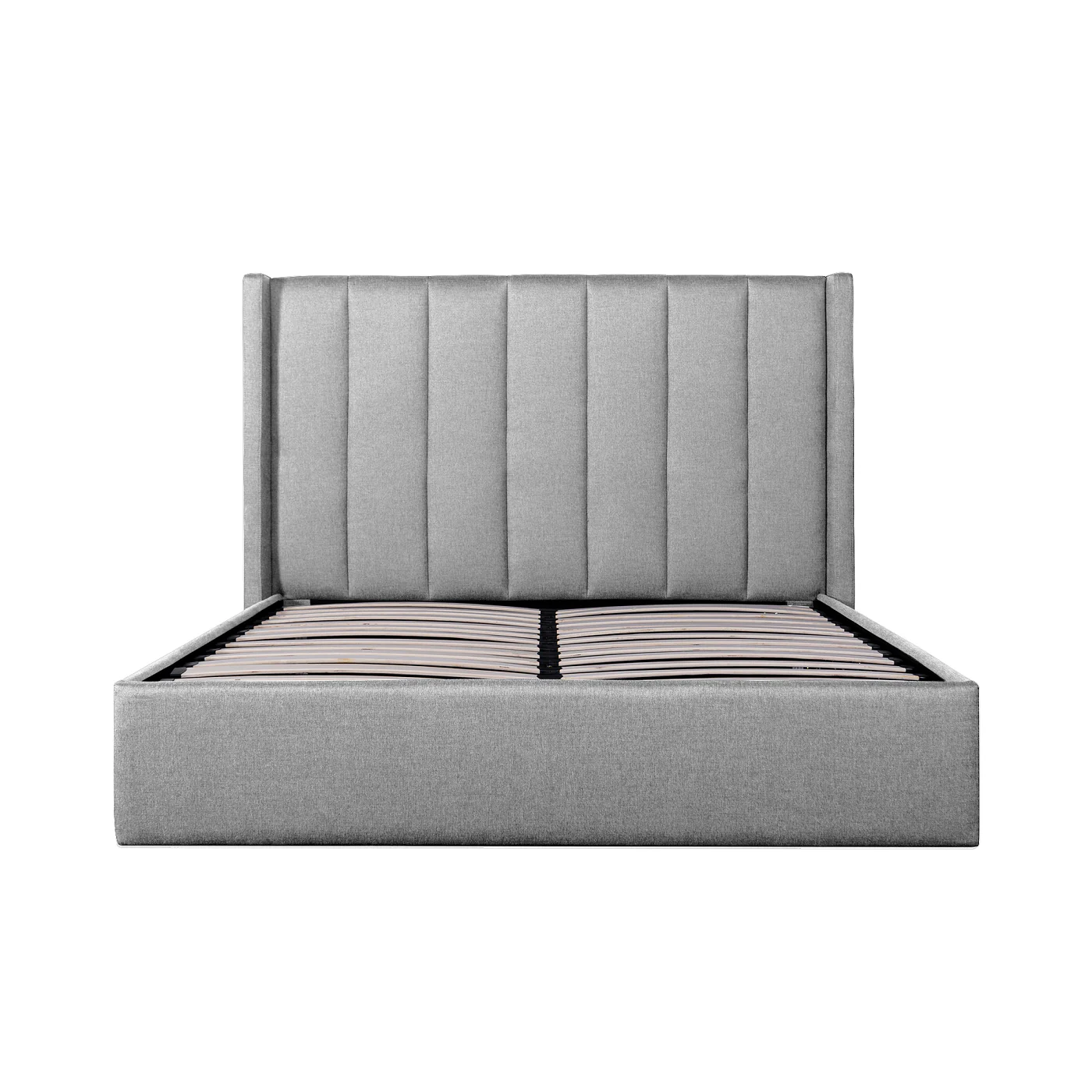 CBD6018-YO Fabric Queen Bed Frame - Pearl Grey with Storage - Image 3