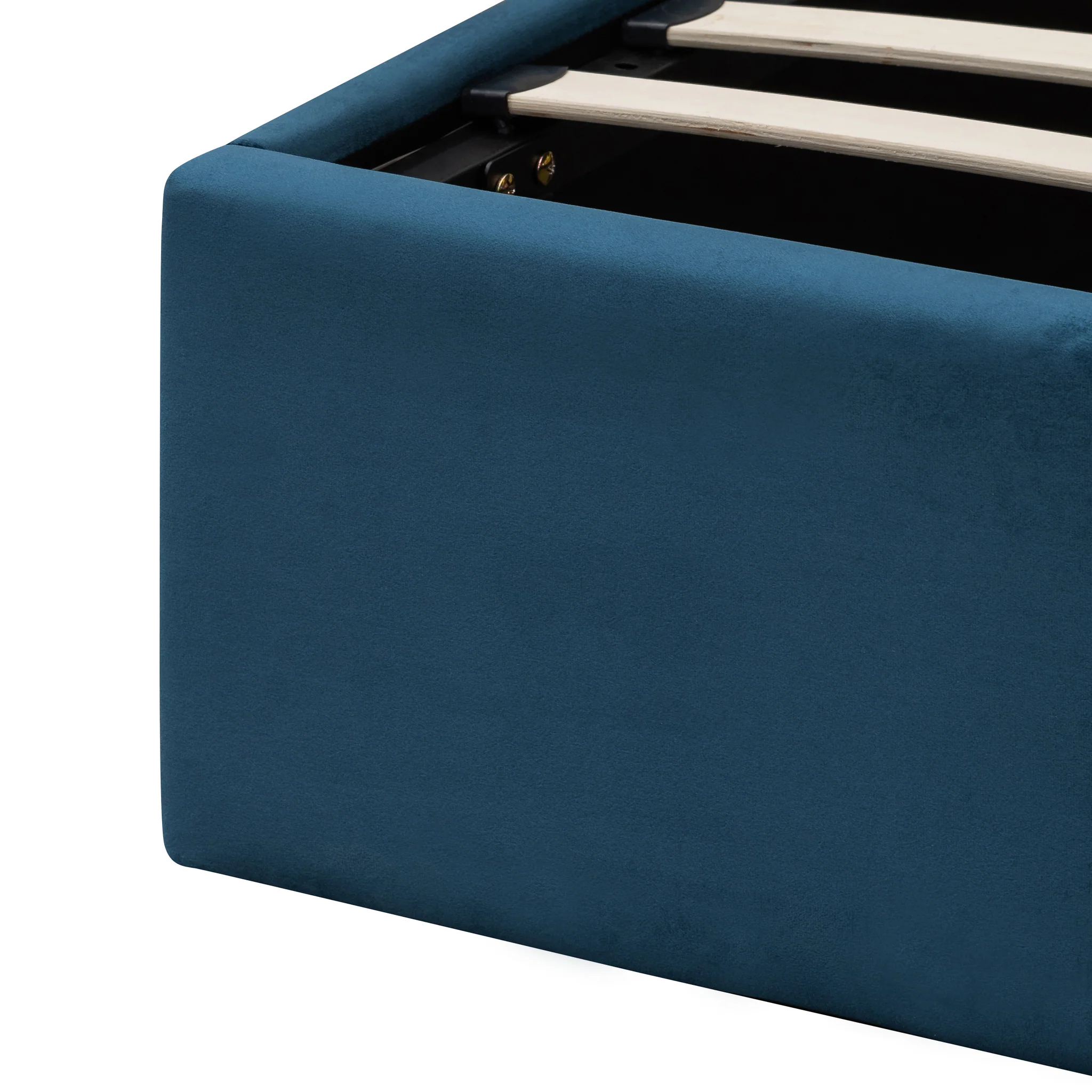 CBD6019-YO Queen Bed Frame - Teal Navy Velvet with Storage - Image 5