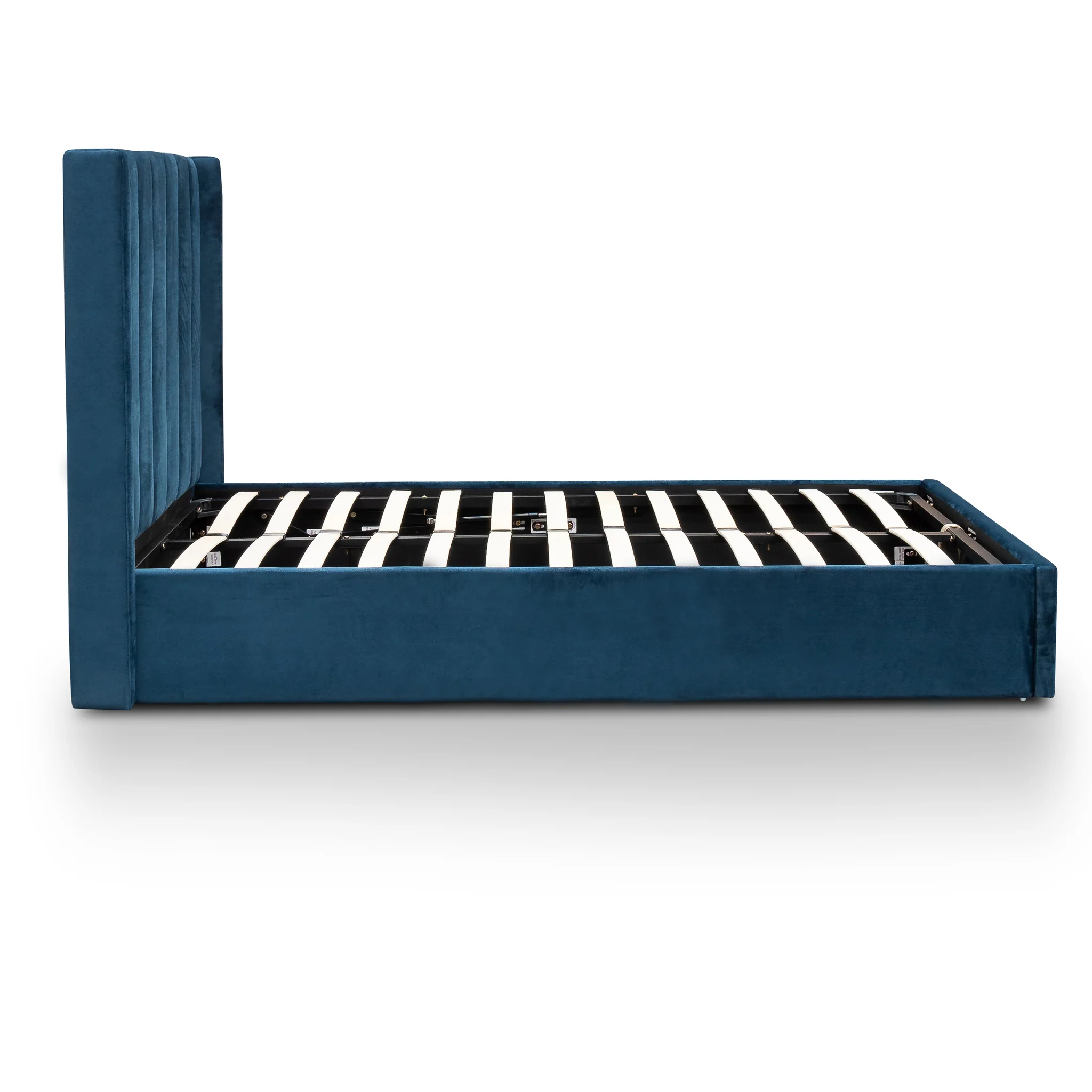 CBD6023-YO King Bed Frame - Teal Navy Velvet with Storage - Image 3