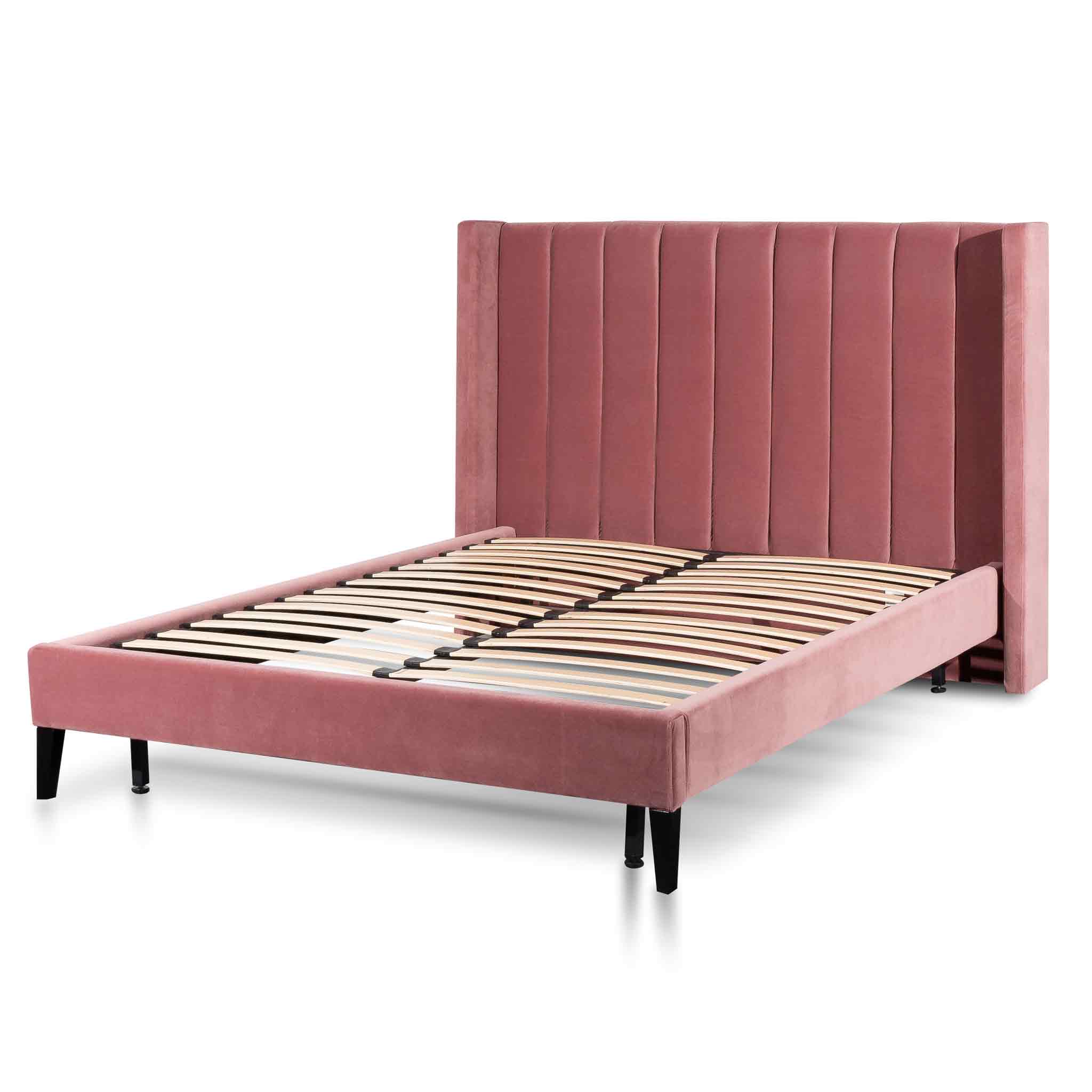 CBD6279-MI King Bed Frame - Blush Peach Velvet - Image 3
