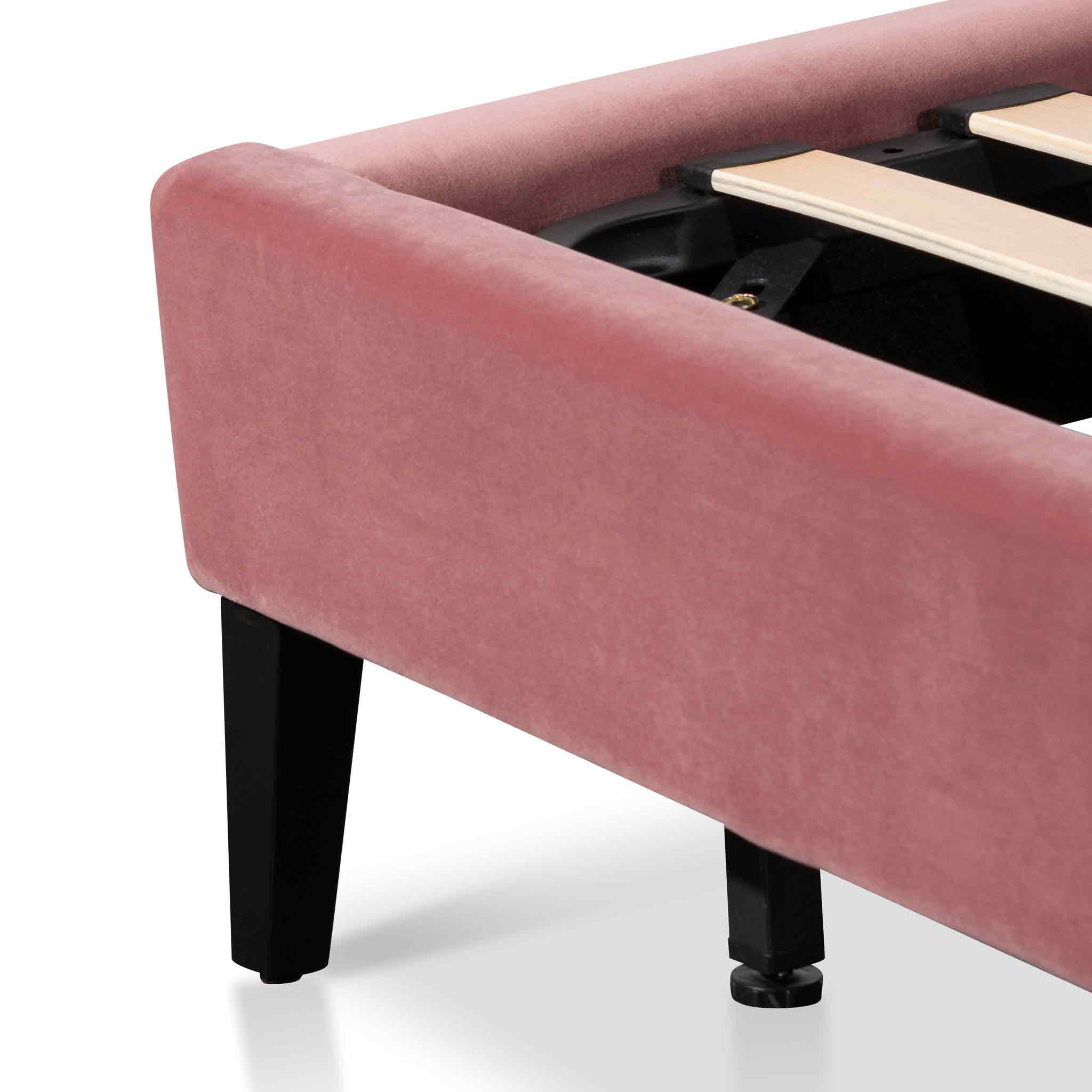 CBD6279-MI King Bed Frame - Blush Peach Velvet - Image 6