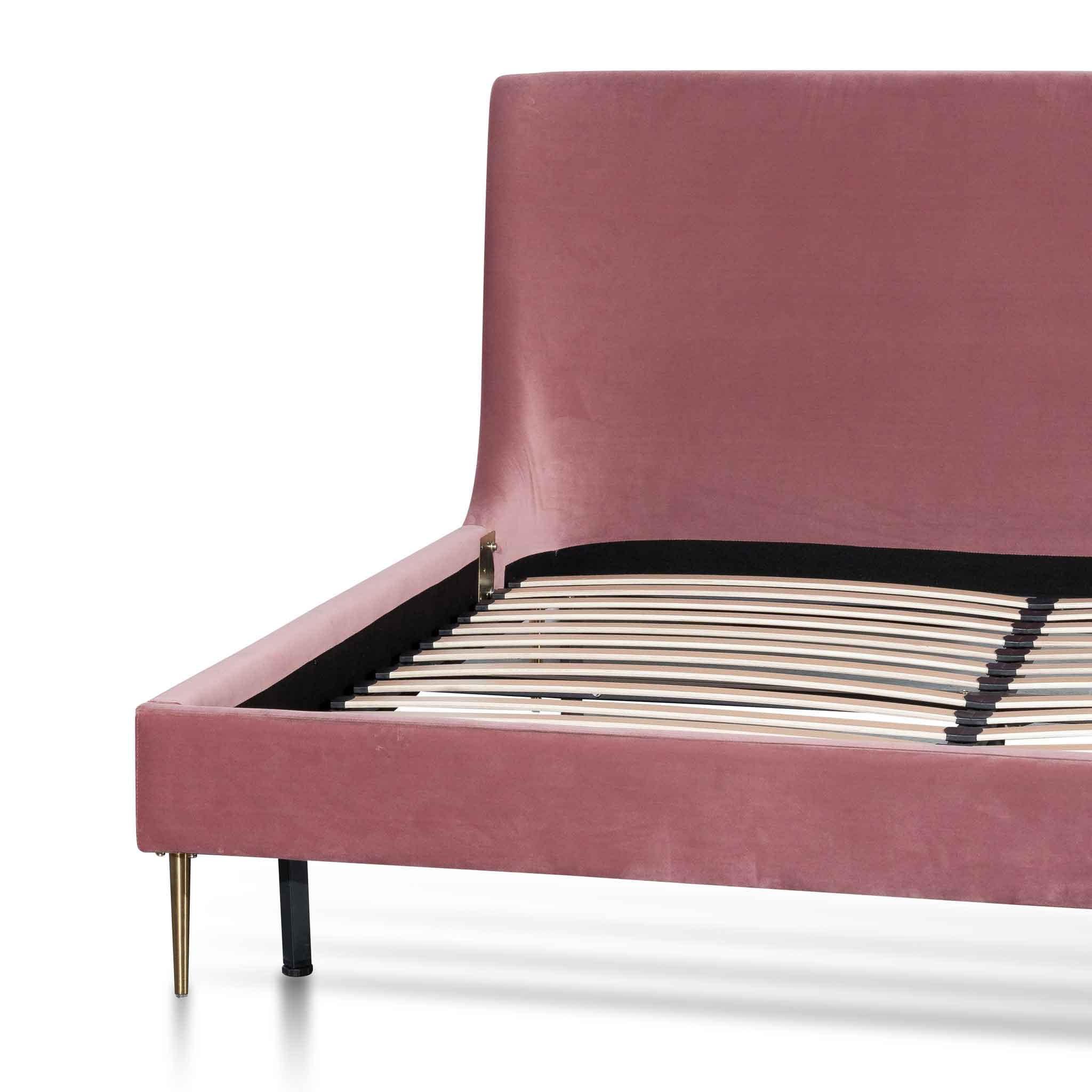 CBD6283-MI King Bed Frame - Blush Peach Velvet - Image 4