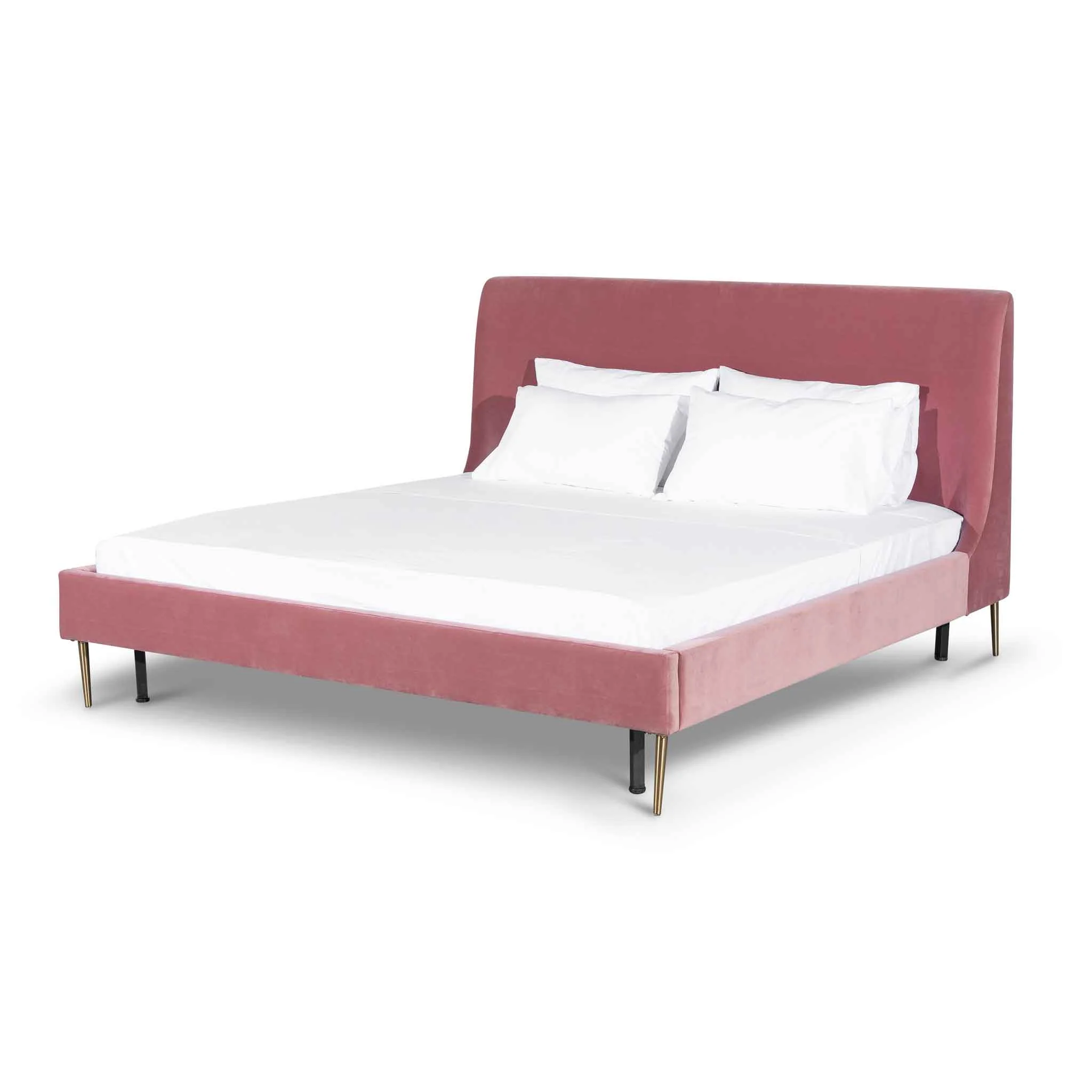 CBD6283-MI King Bed Frame - Blush Peach Velvet - Image 7