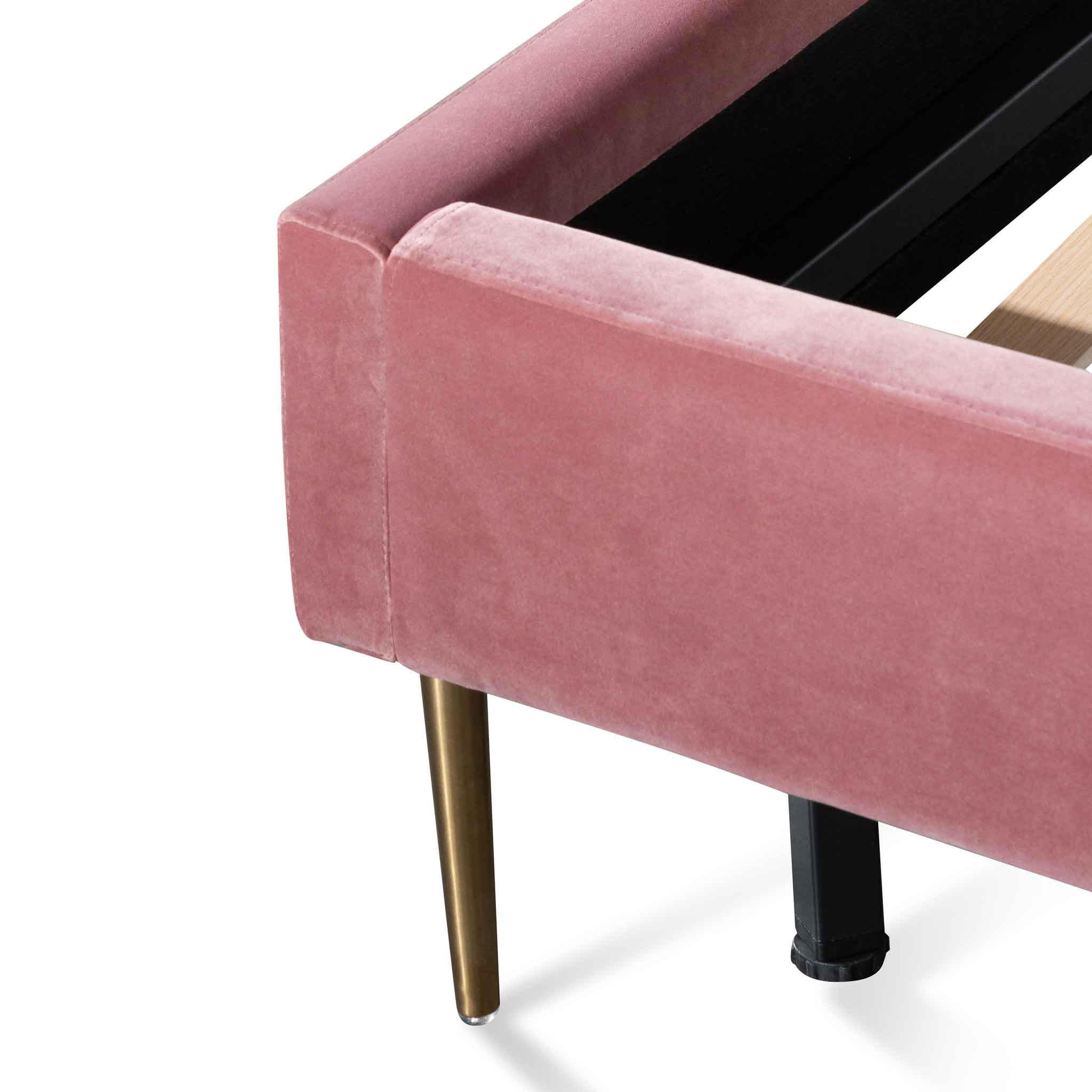 CBD6286-MI Queen Bed Frame - Blush Peach Velvet - Image 5