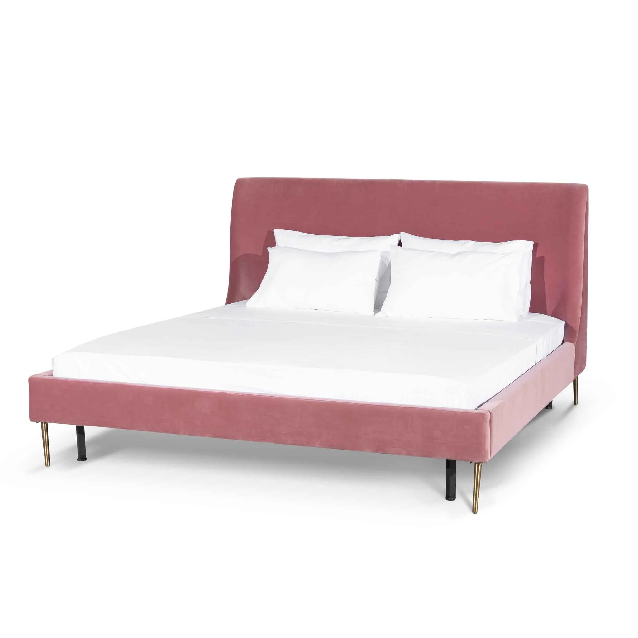 CBD6286-MI Queen Bed Frame - Blush Peach Velvet - Image 8