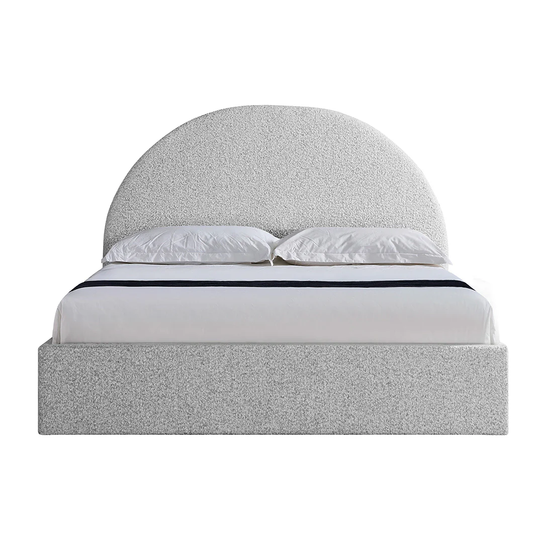 CBD6896-YO Queen Sized Bed Frame - Cloudy Pepper Boucle with Storage - Image 3