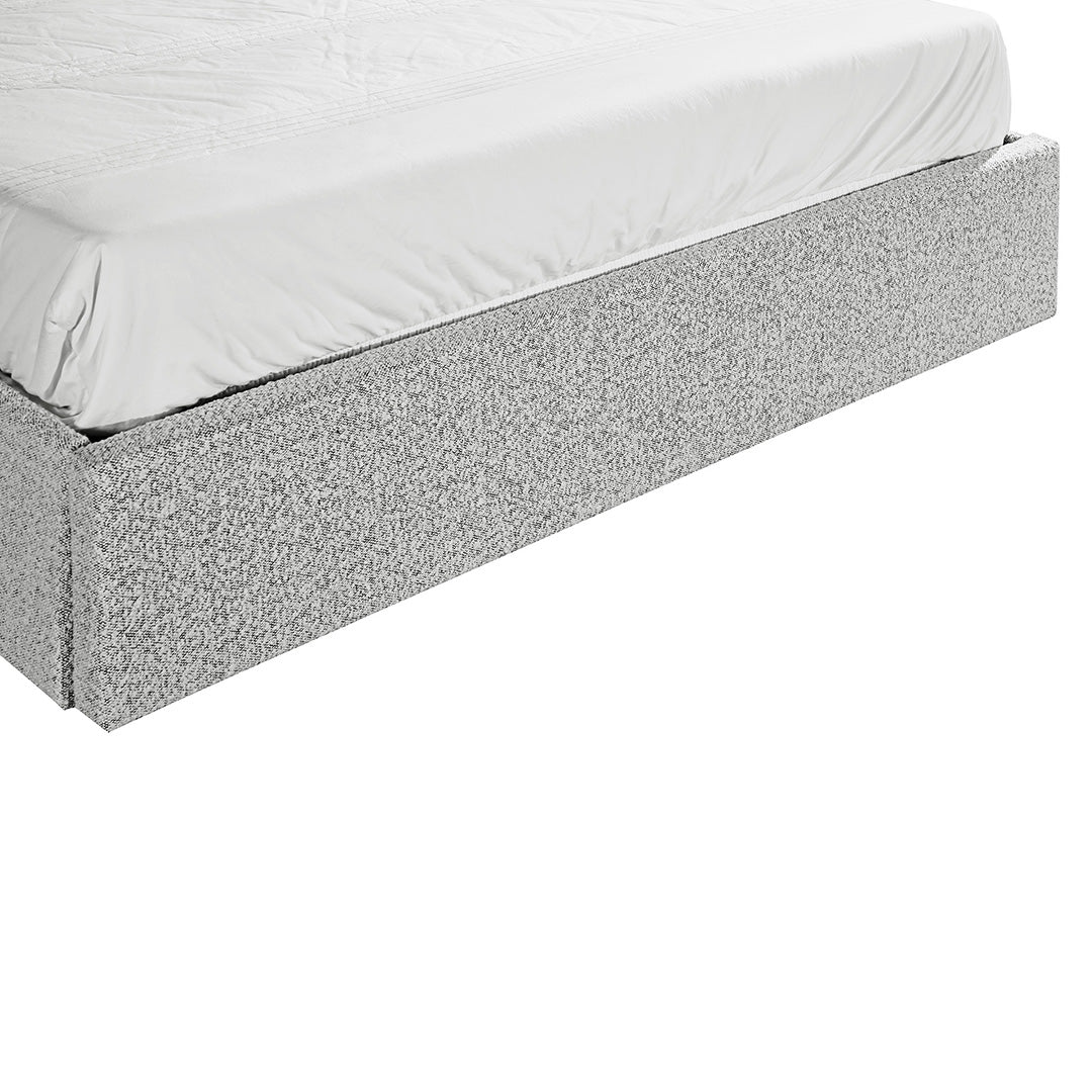 CBD6896-YO Queen Sized Bed Frame - Cloudy Pepper Boucle with Storage - Image 6