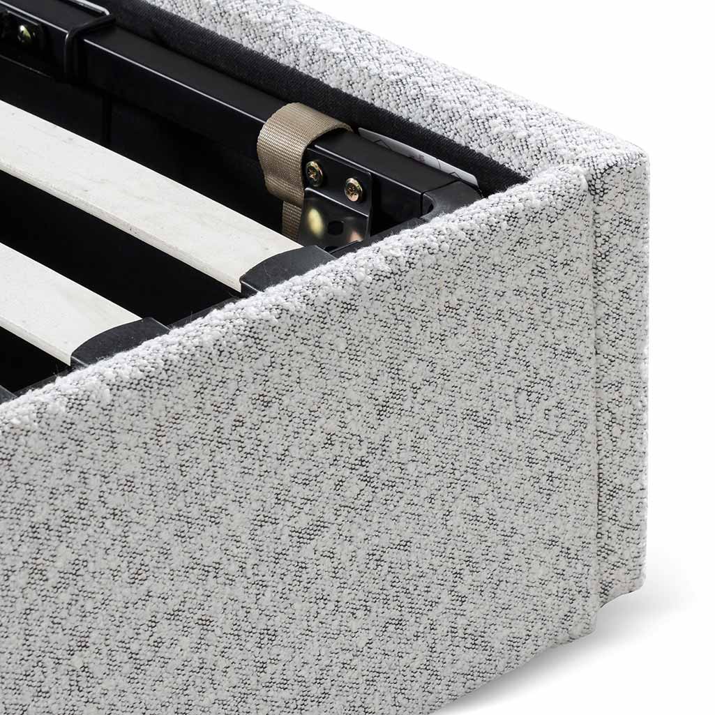 CBD6898-YO Single Sized Bed Frame - Cloudy Pepper Boucle with Storage - Image 10