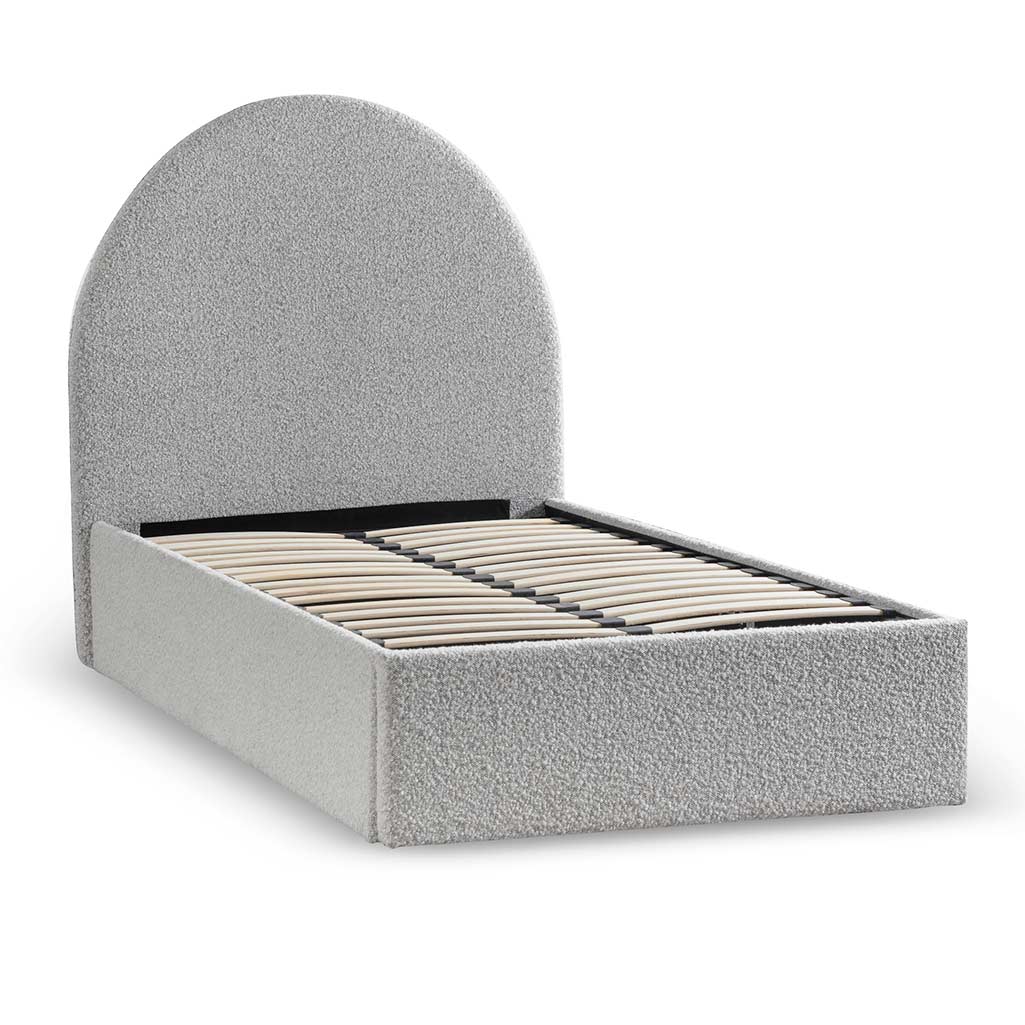 CBD6898-YO Single Sized Bed Frame - Cloudy Pepper Boucle with Storage - Image 4