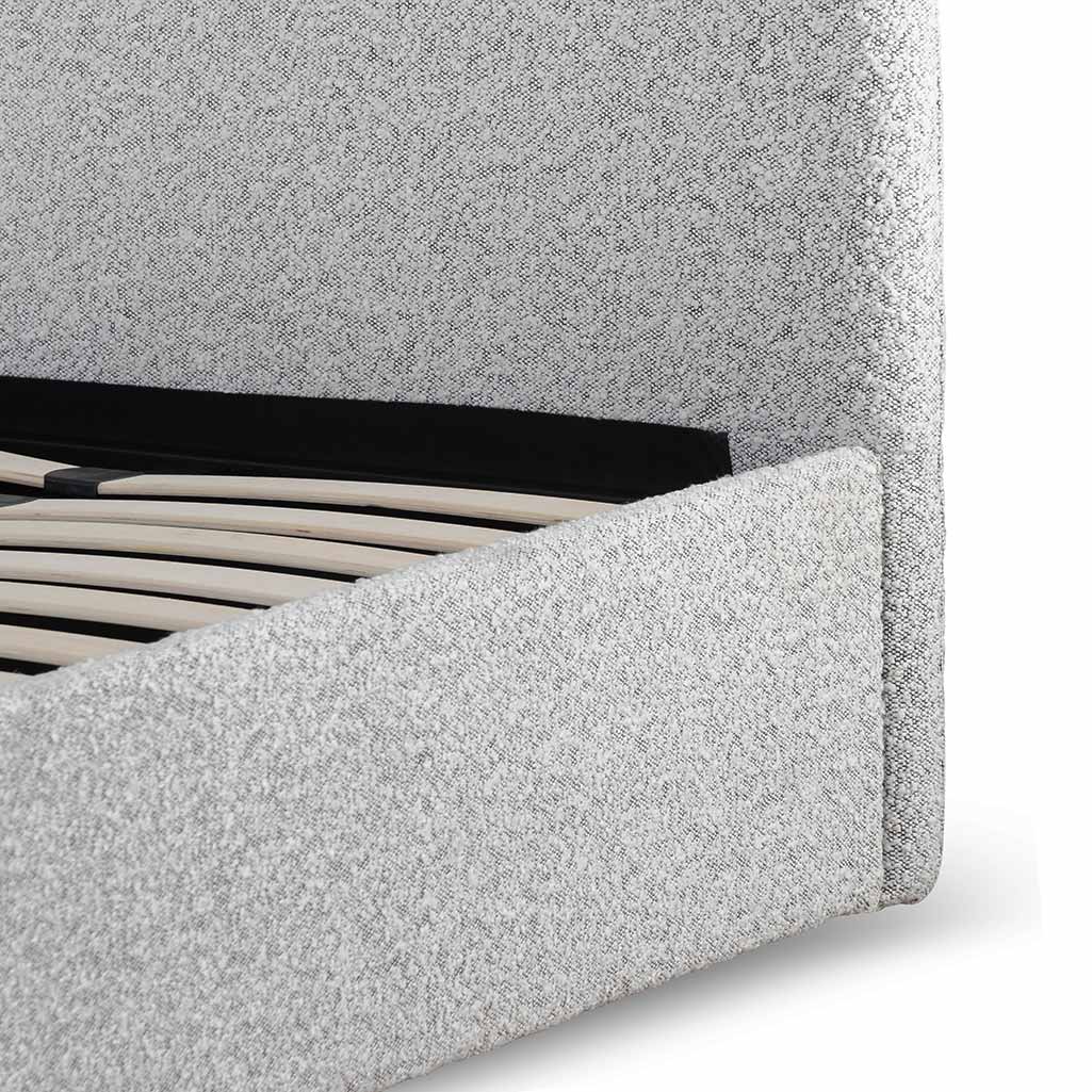 CBD6898-YO Single Sized Bed Frame - Cloudy Pepper Boucle with Storage - Image 5
