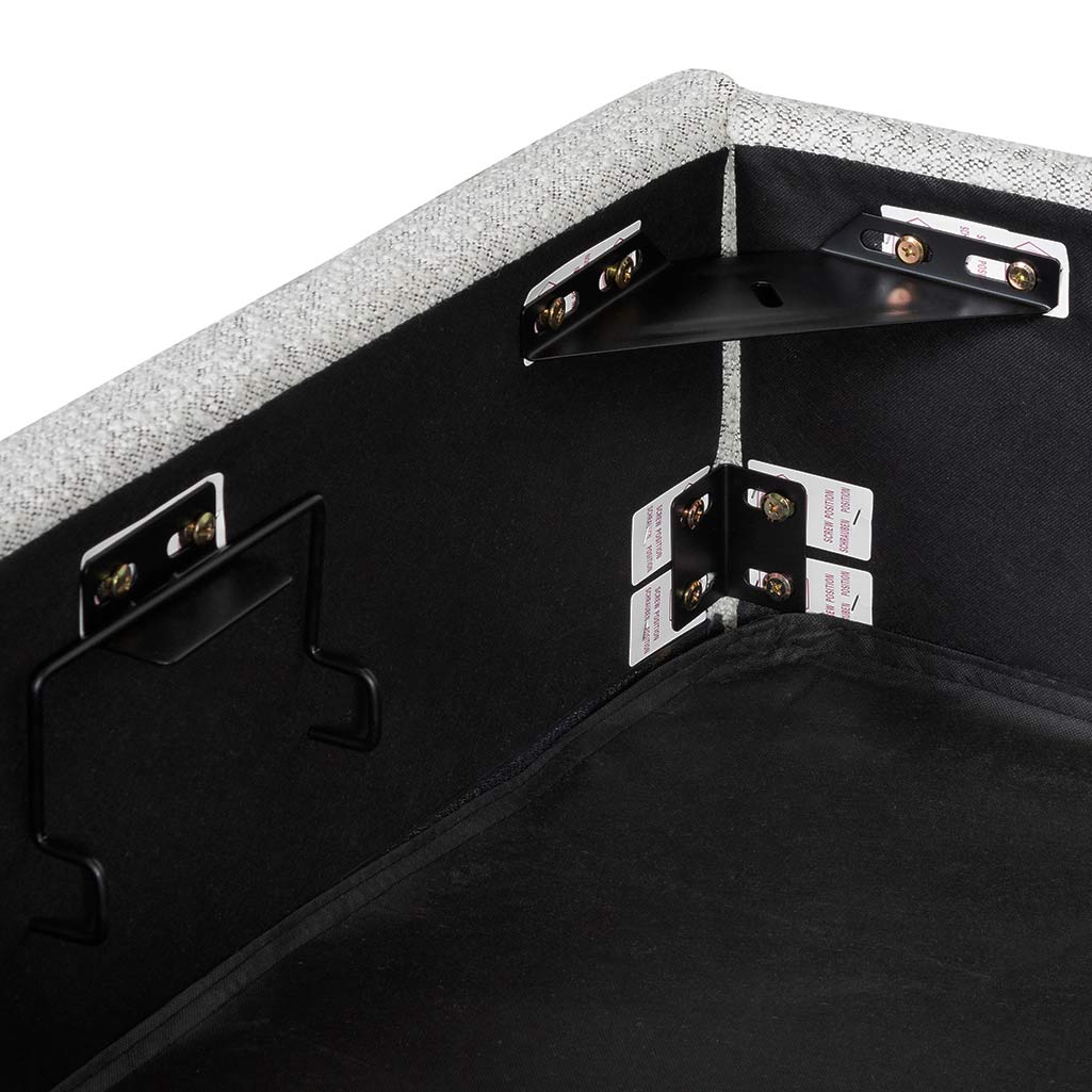 CBD6898-YO Single Sized Bed Frame - Cloudy Pepper Boucle with Storage - Image 9