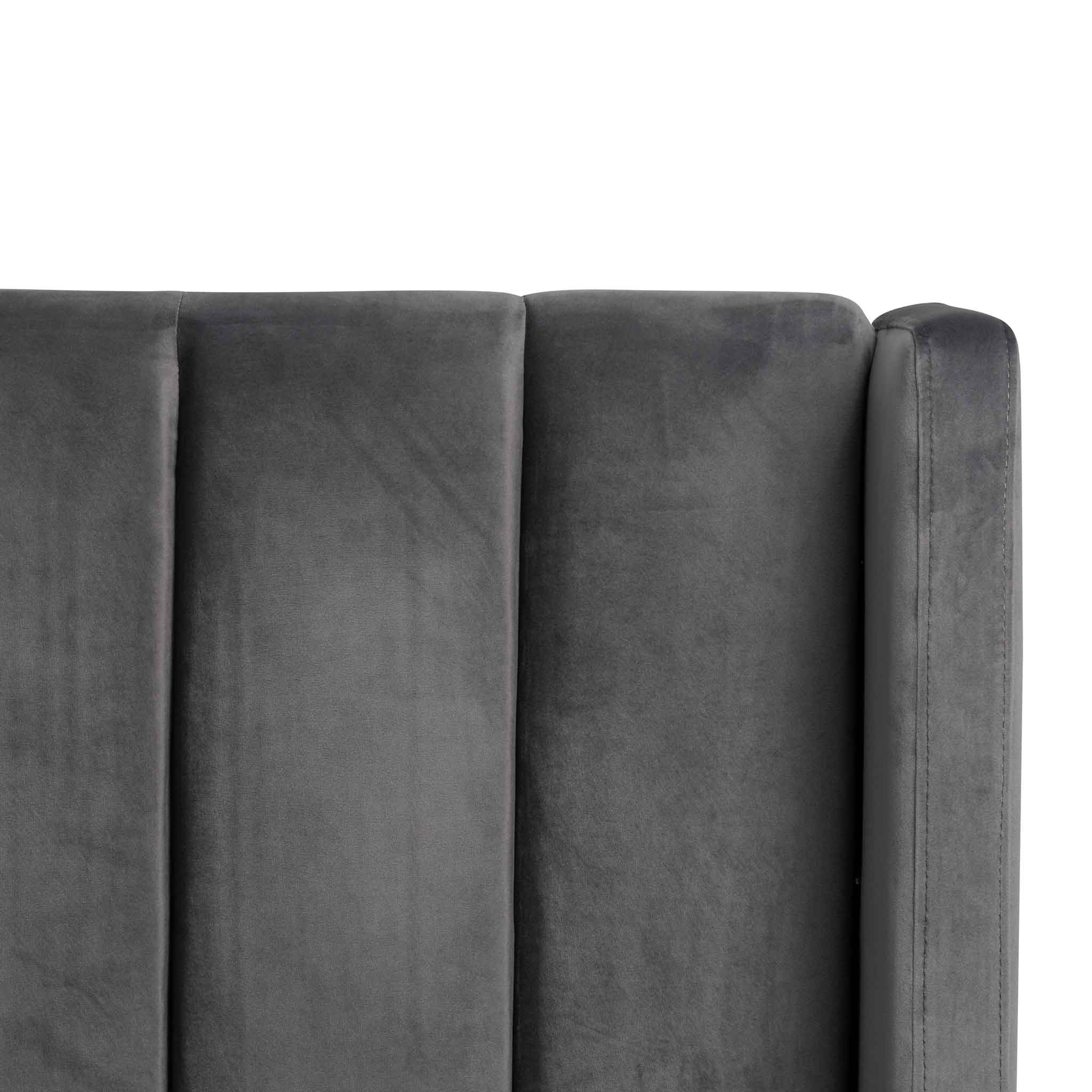 CBD8101-MI King Bed Frame - Charcoal Velvet - Image 4