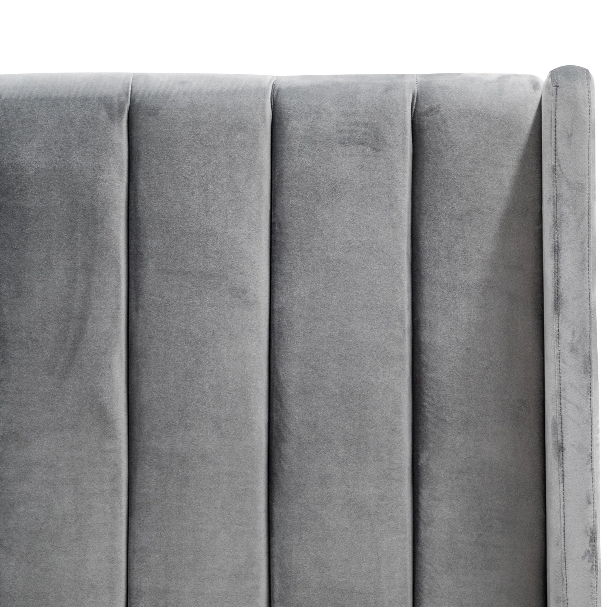 CBD8107-MI Queen Bed Frame - Wide Base in Charcoal Velvet - Image 7