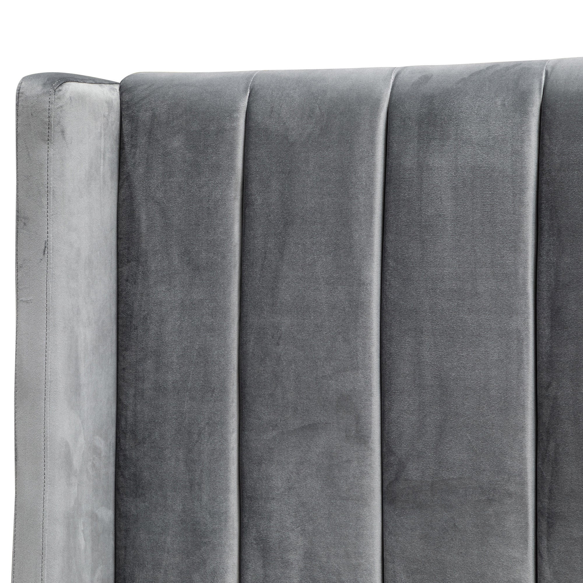 CBD8107-MI Queen Bed Frame - Wide Base in Charcoal Velvet - Image 8