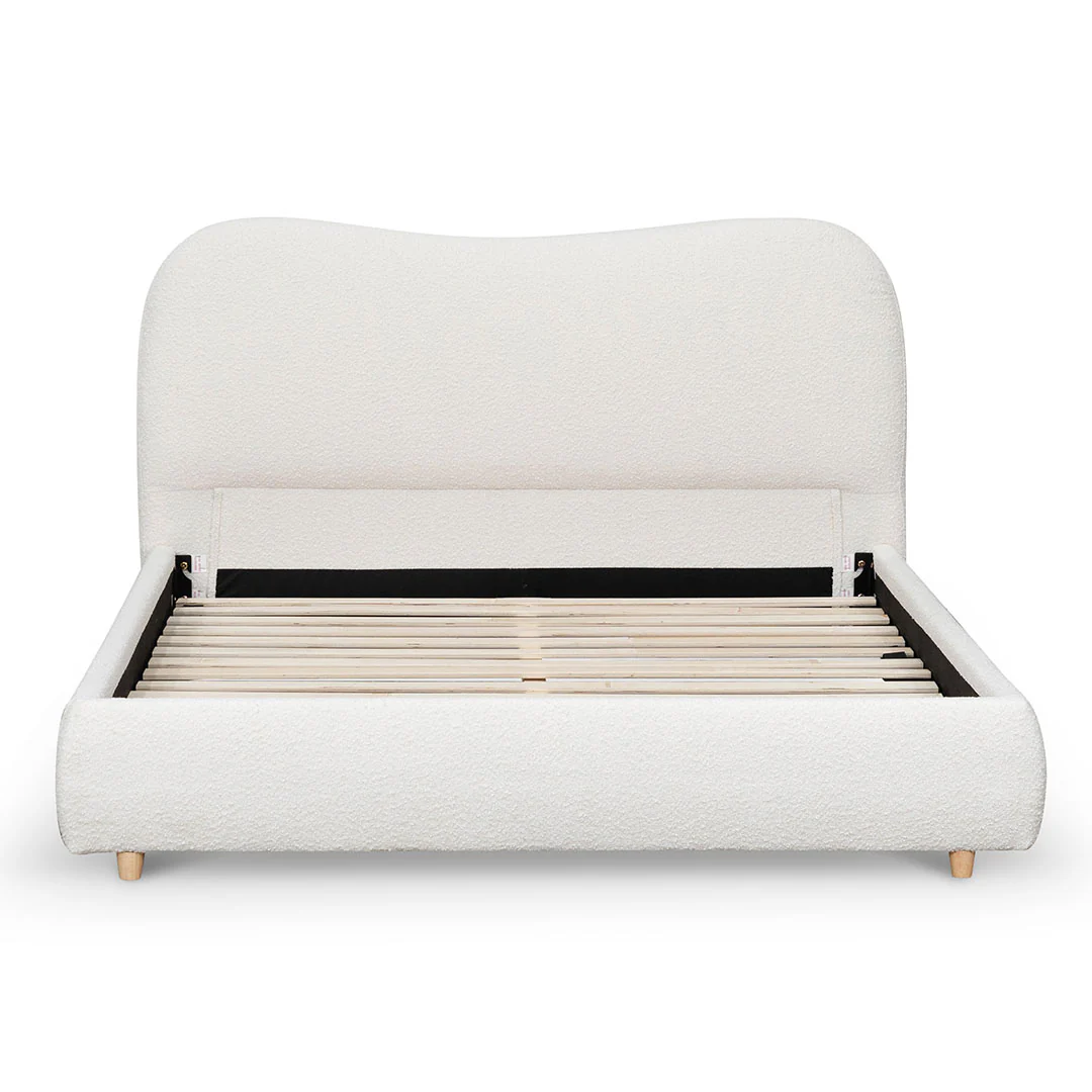 CBD8147-YO Queen Bed Frame - Cream White Boucle - Image 4